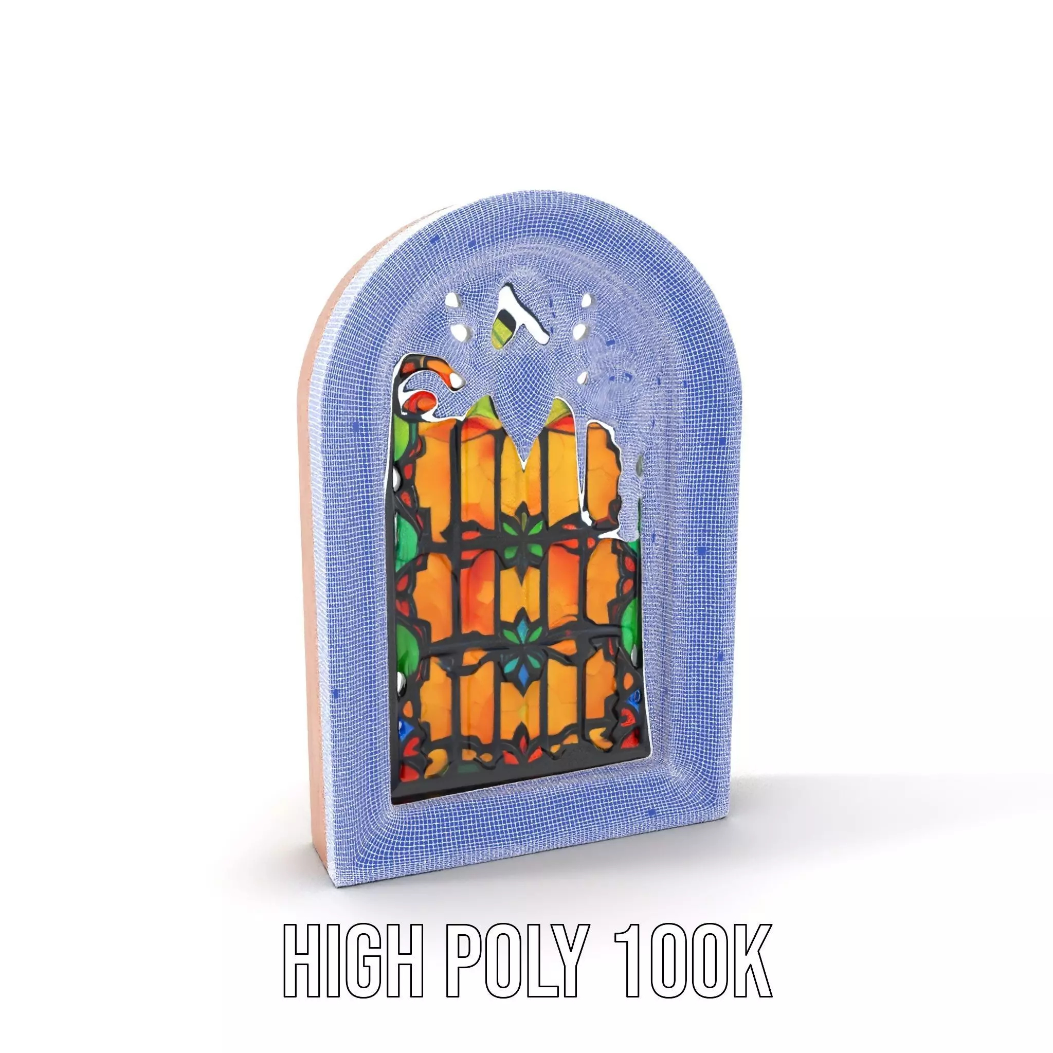 Elegant Stained Glass Window model pack Low-poly 3D model_4
