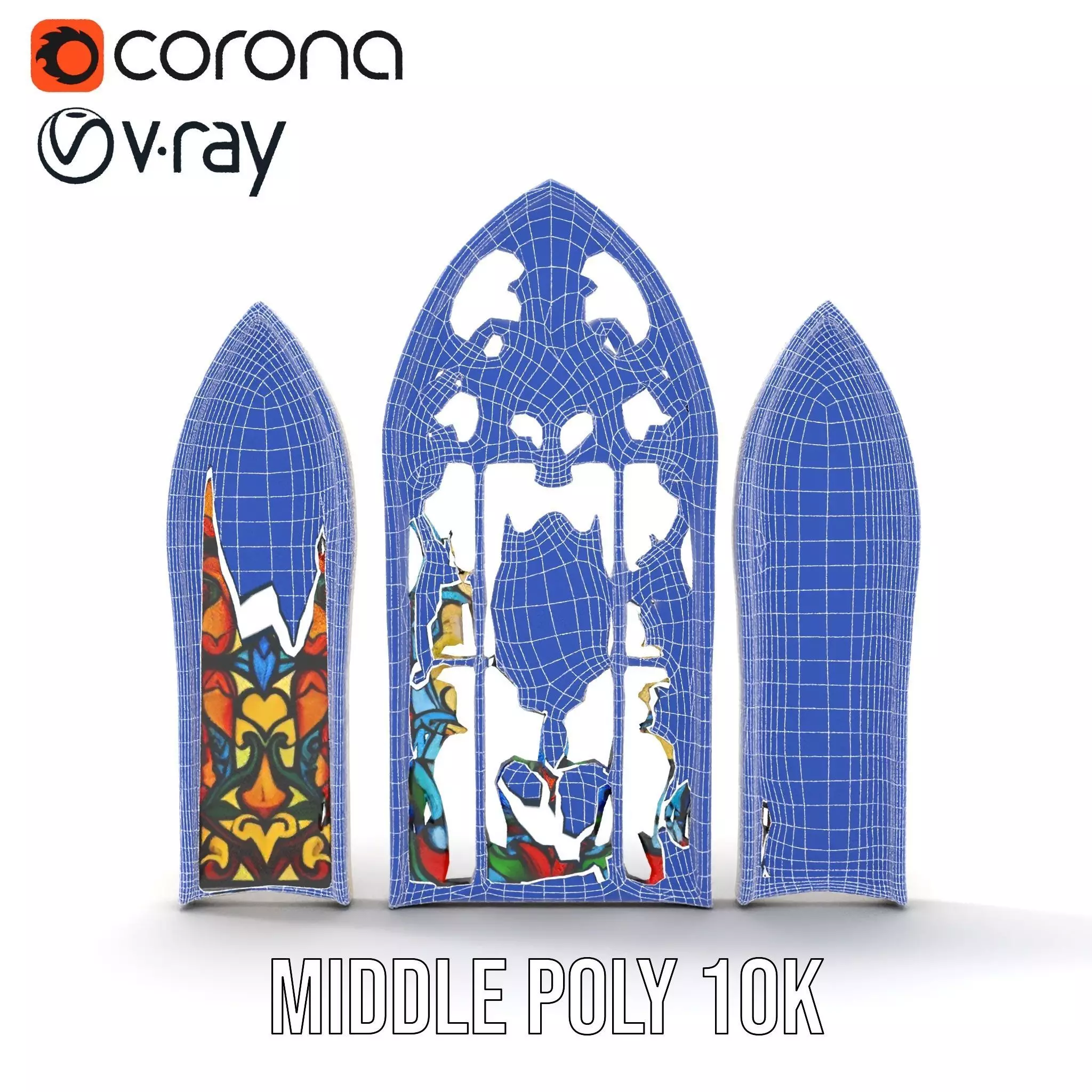 Colorful Stained Glass Window model pack Low-poly 3D model_29
