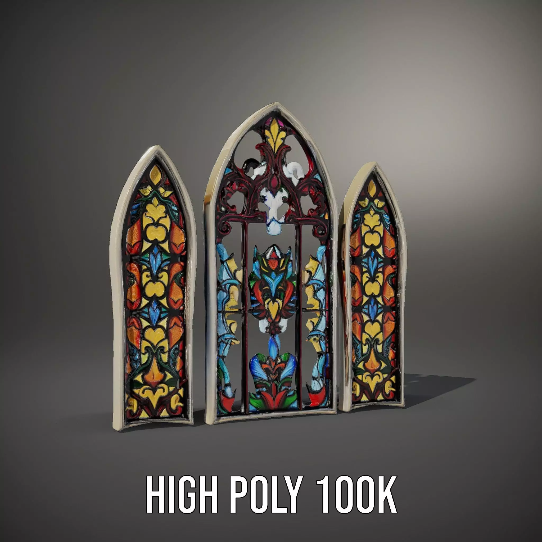 Colorful Stained Glass Window model pack Low-poly 3D model_8