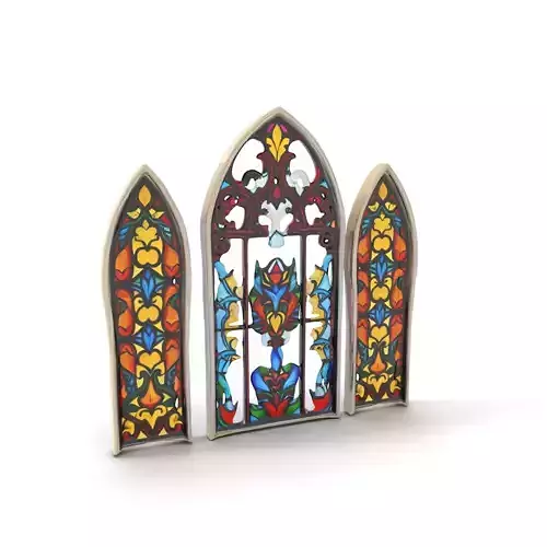 Colorful Stained Glass Window model pack Low-poly 3D model
