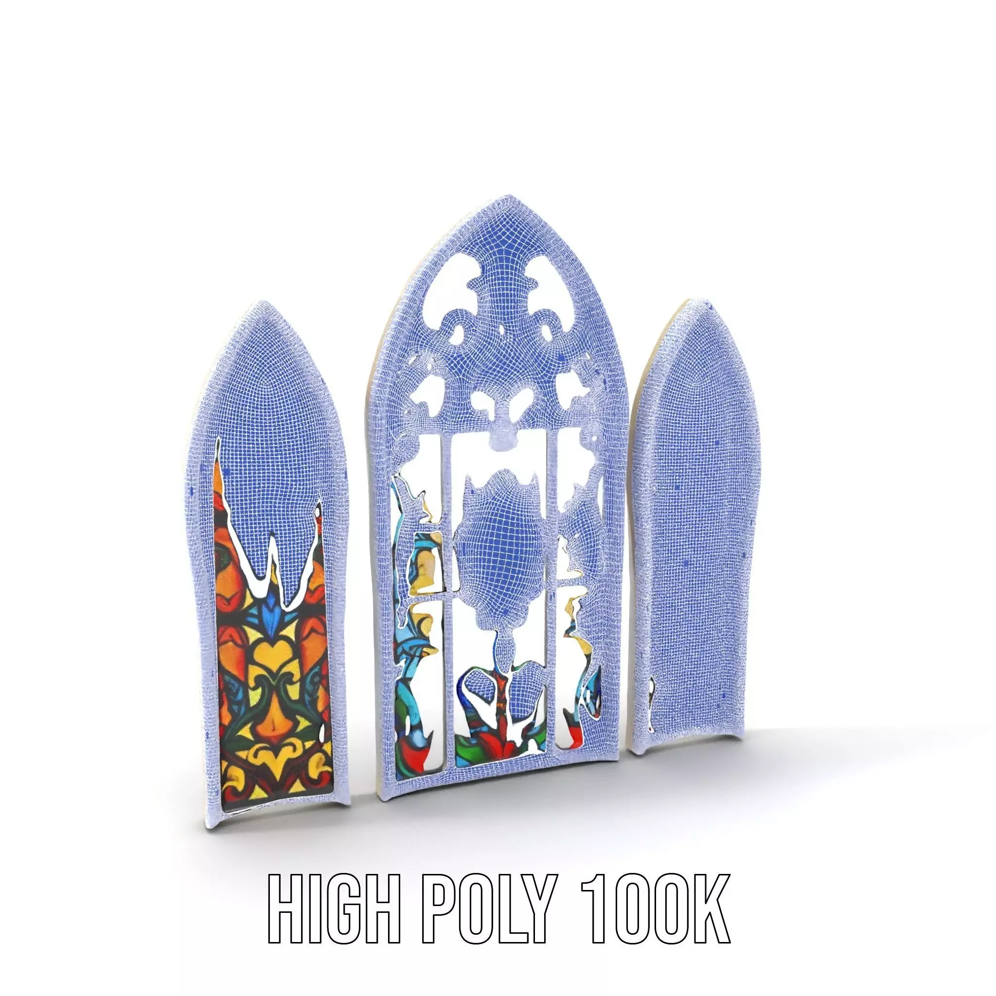 Colorful Stained Glass Window model pack Low-poly 3D model_4