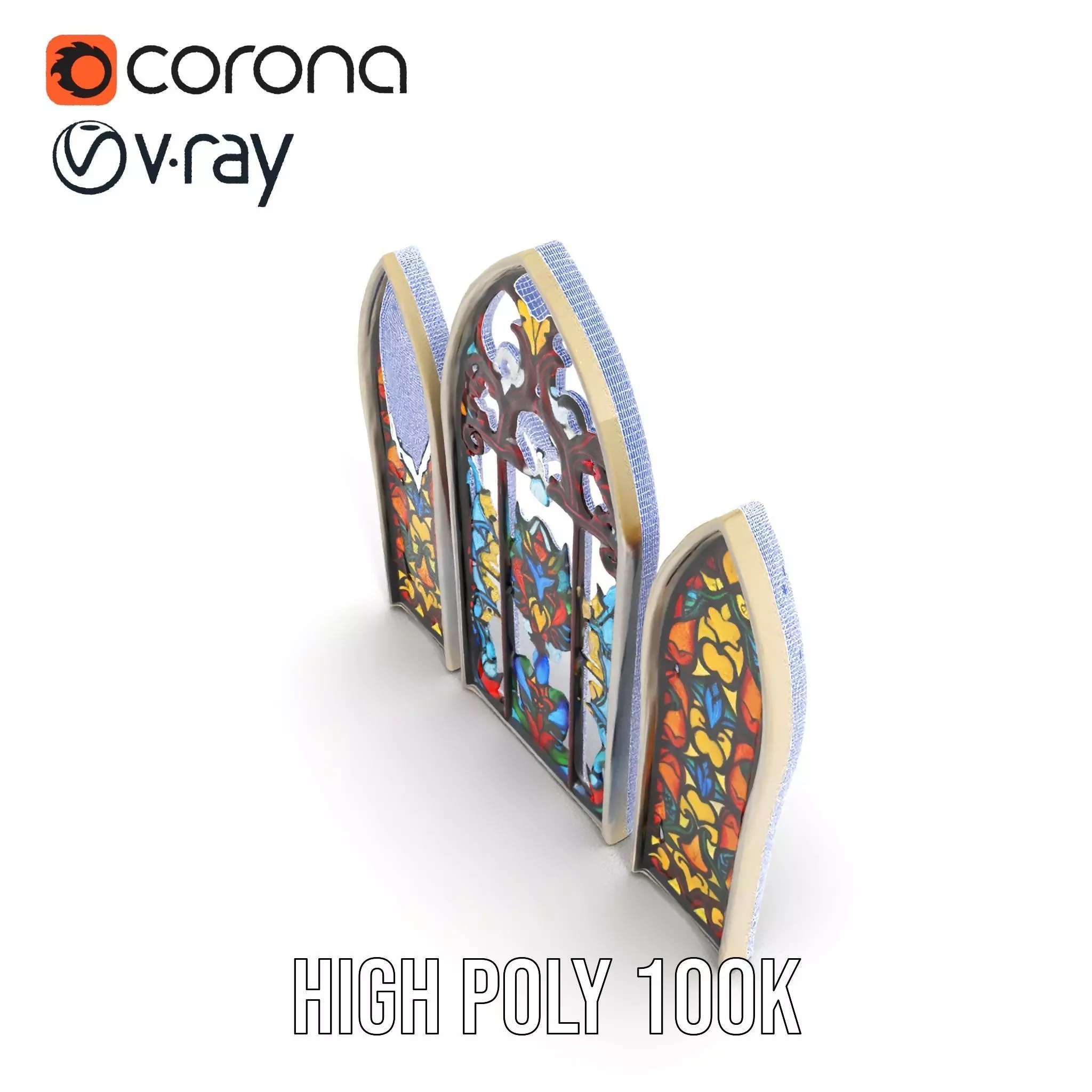 Colorful Stained Glass Window model pack Low-poly 3D model_31