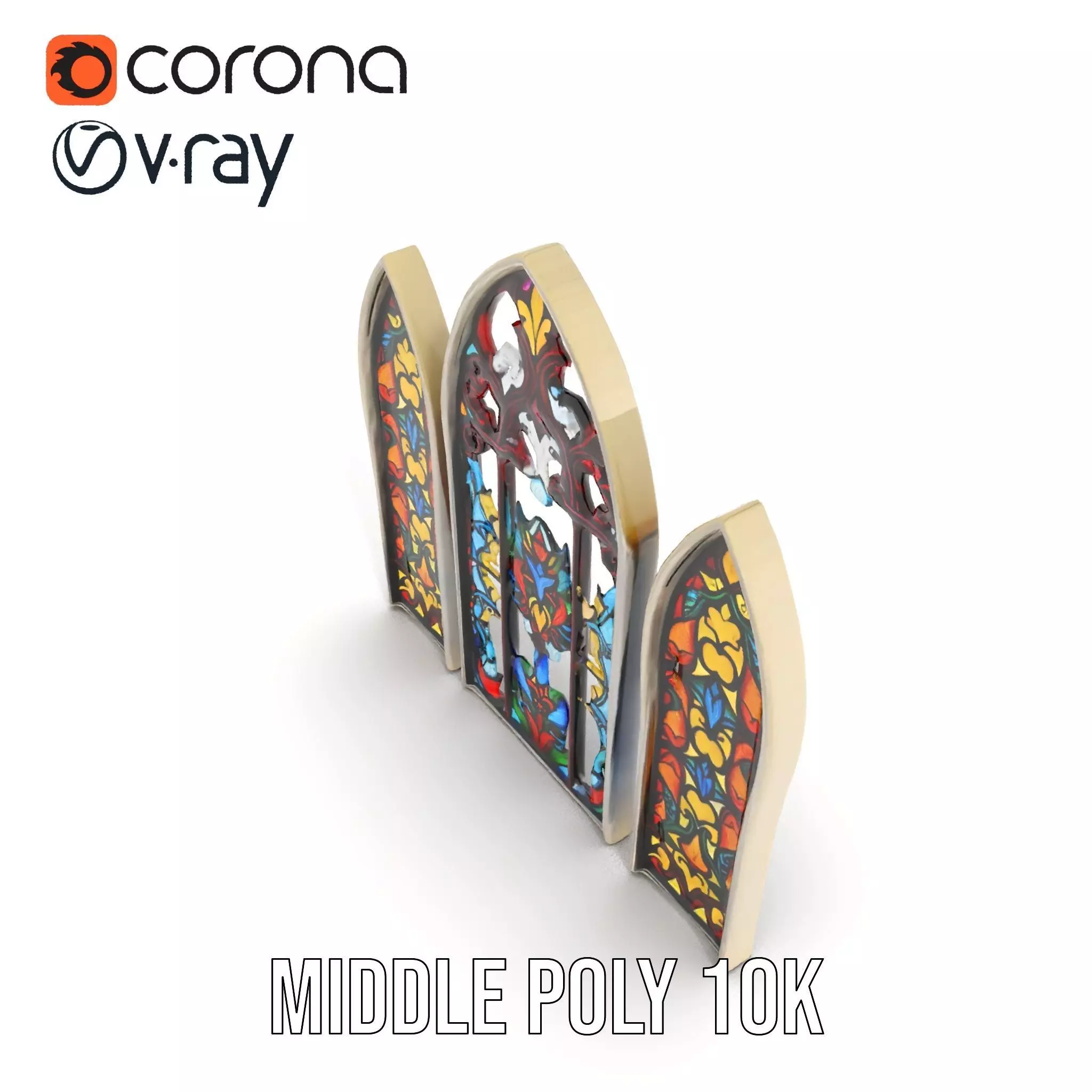 Colorful Stained Glass Window model pack Low-poly 3D model_11