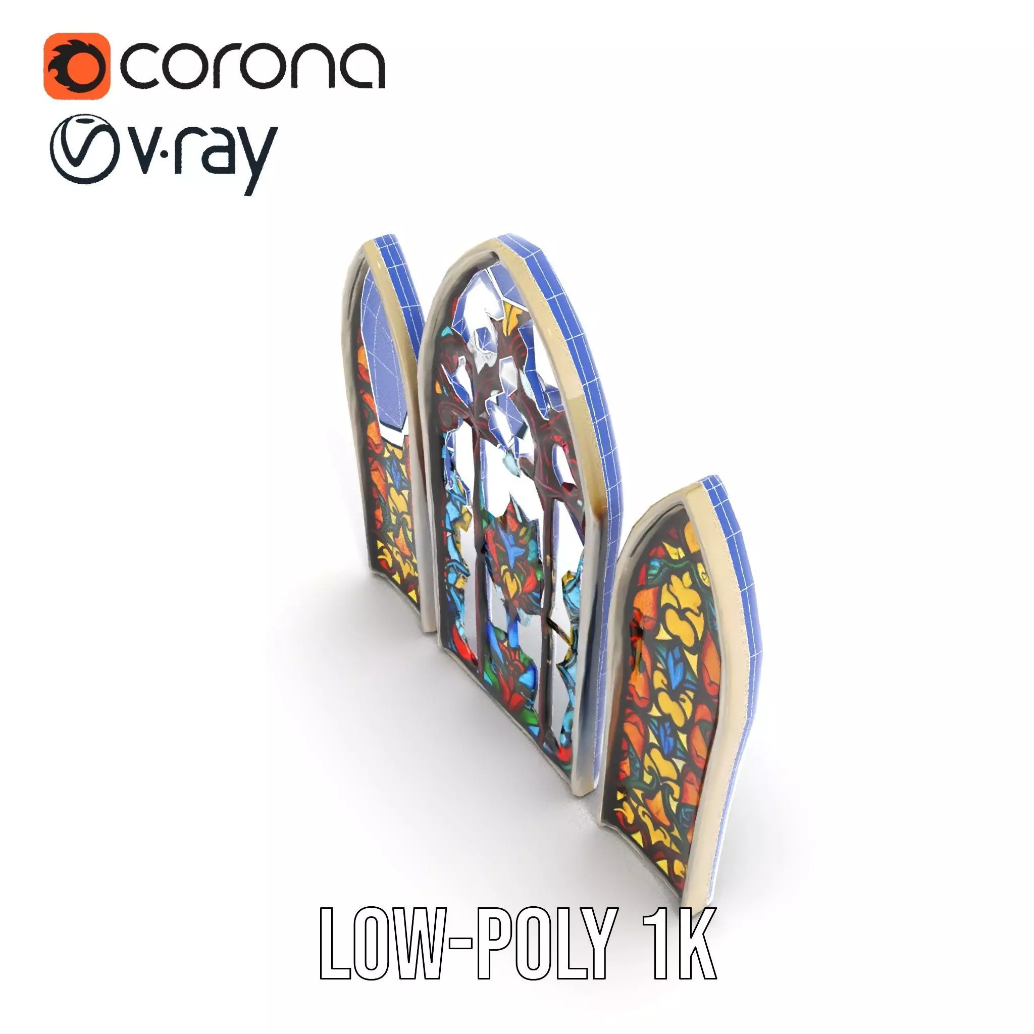 Colorful Stained Glass Window model pack Low-poly 3D model_22