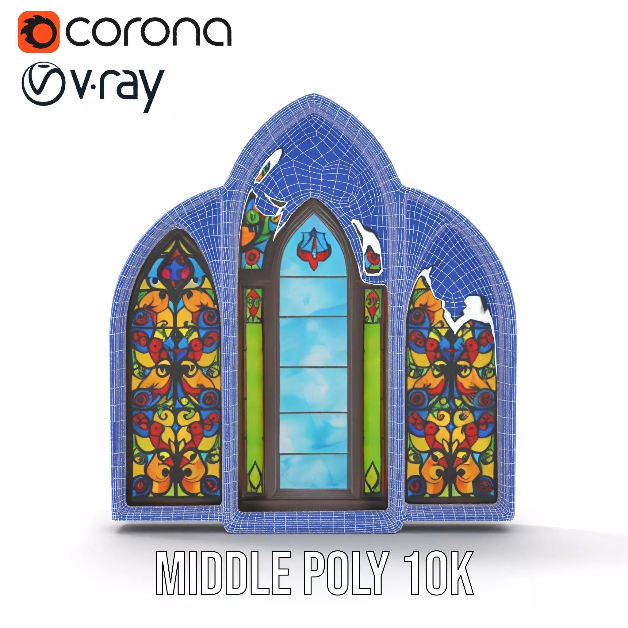 Gothic Stained Glass model pack Low-poly 3D model_13
