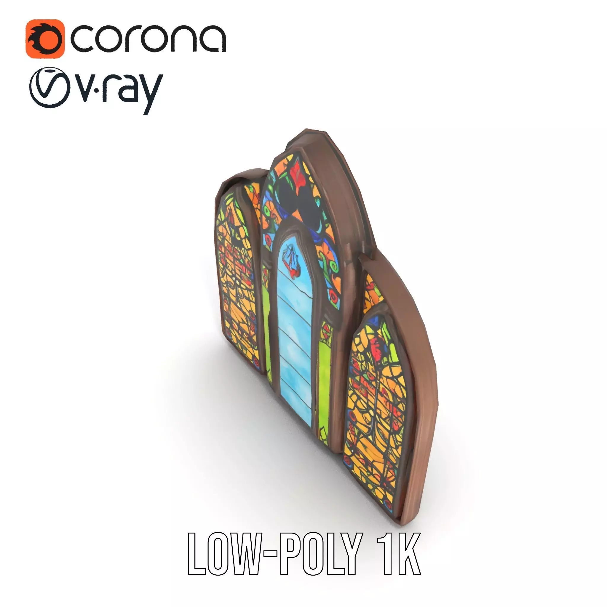 Gothic Stained Glass model pack Low-poly 3D model_19