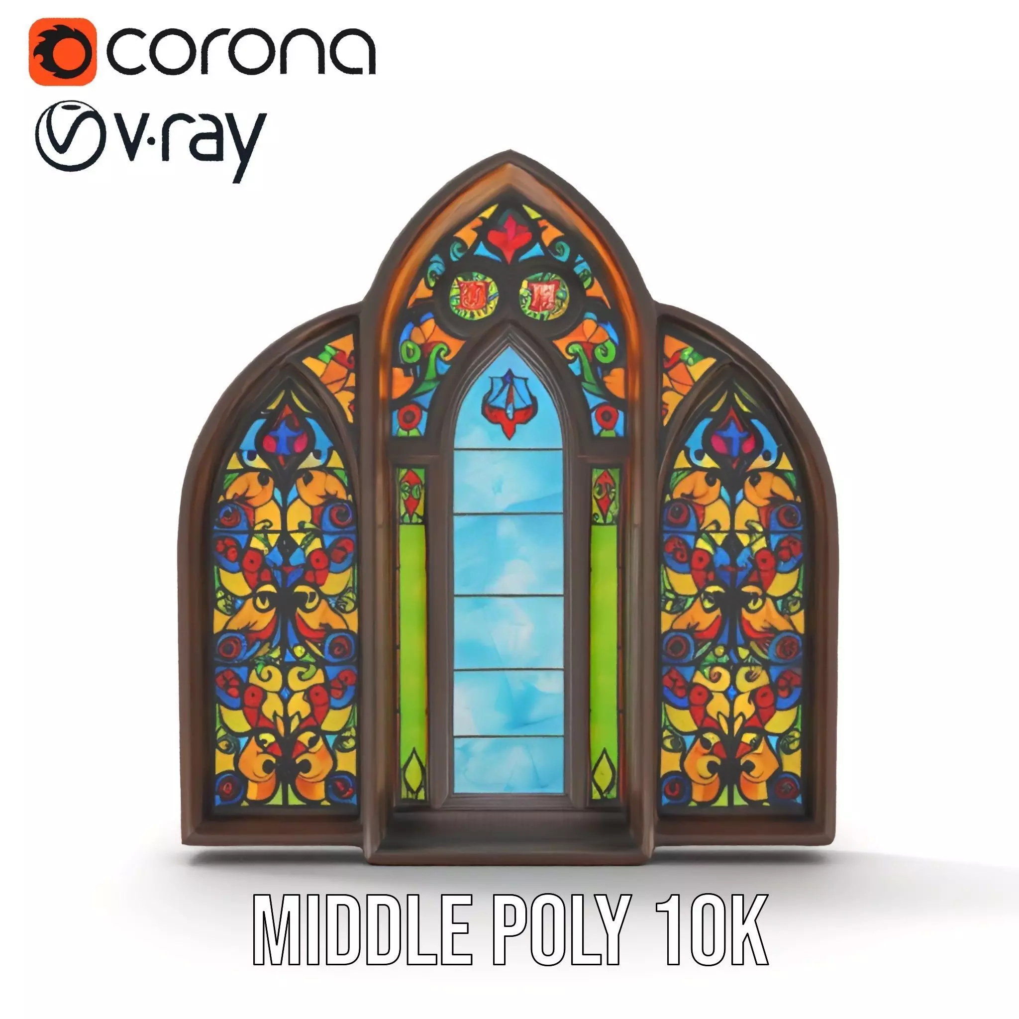 Gothic Stained Glass model pack Low-poly 3D model_27