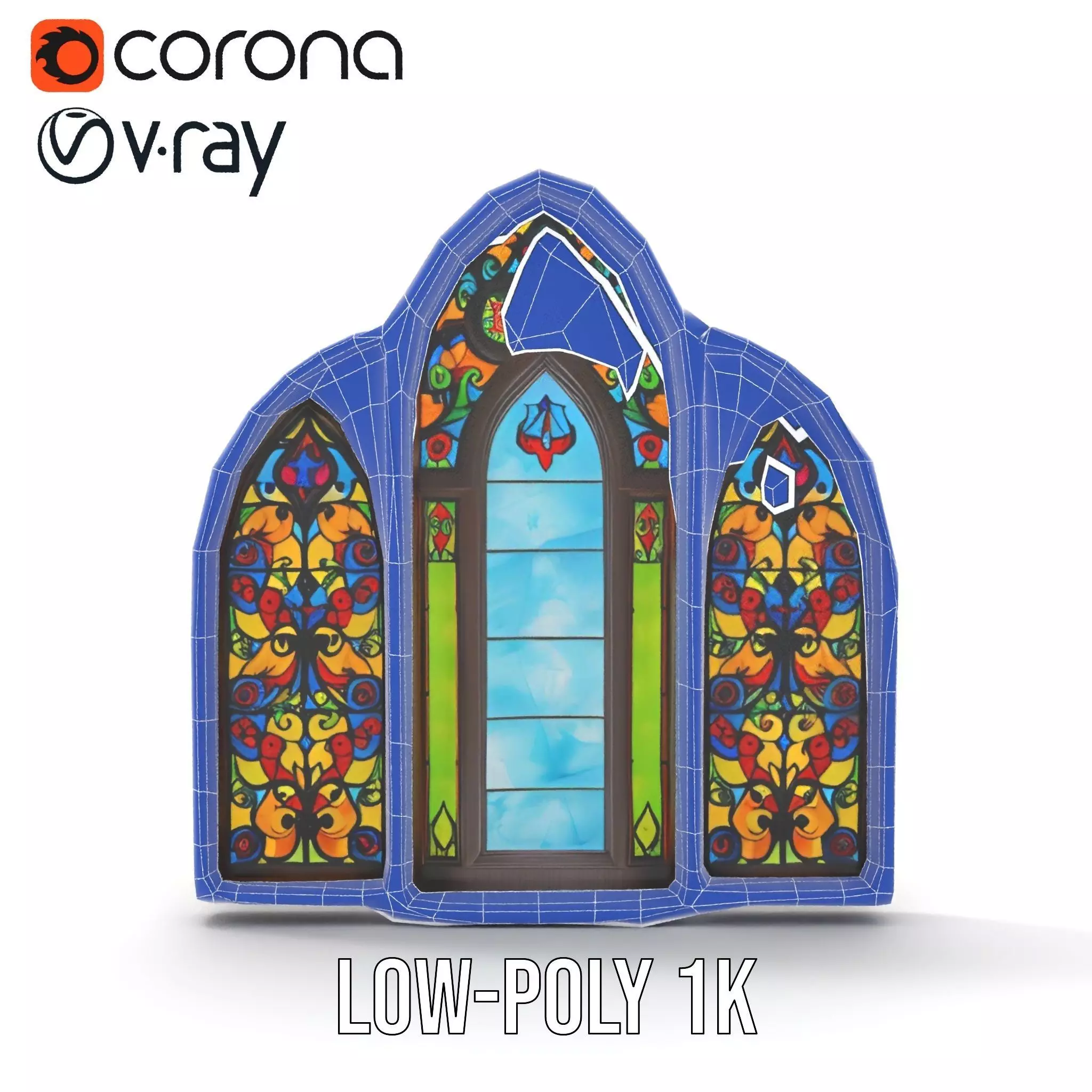 Gothic Stained Glass model pack Low-poly 3D model_28