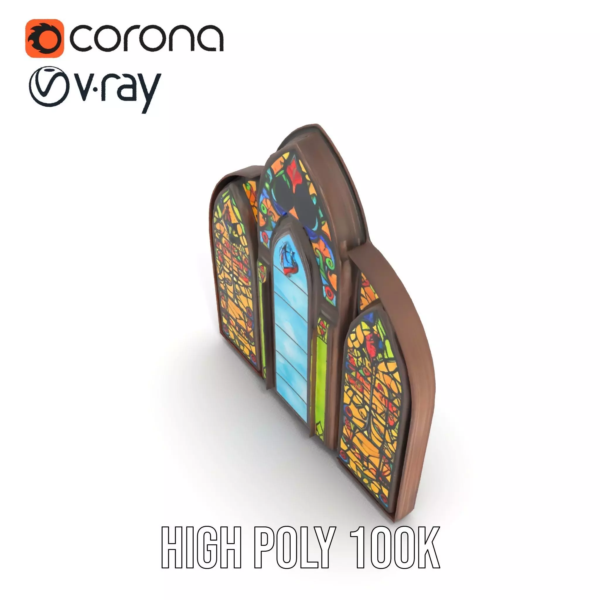 Gothic Stained Glass model pack Low-poly 3D model_20