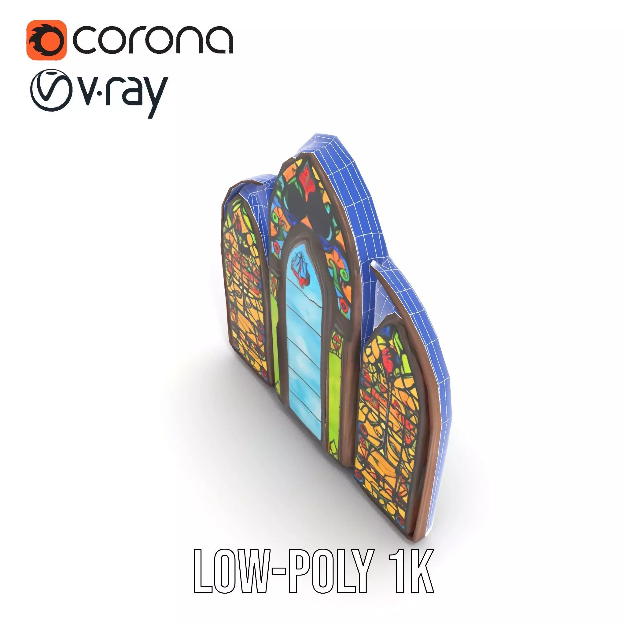 Gothic Stained Glass model pack Low-poly 3D model_25