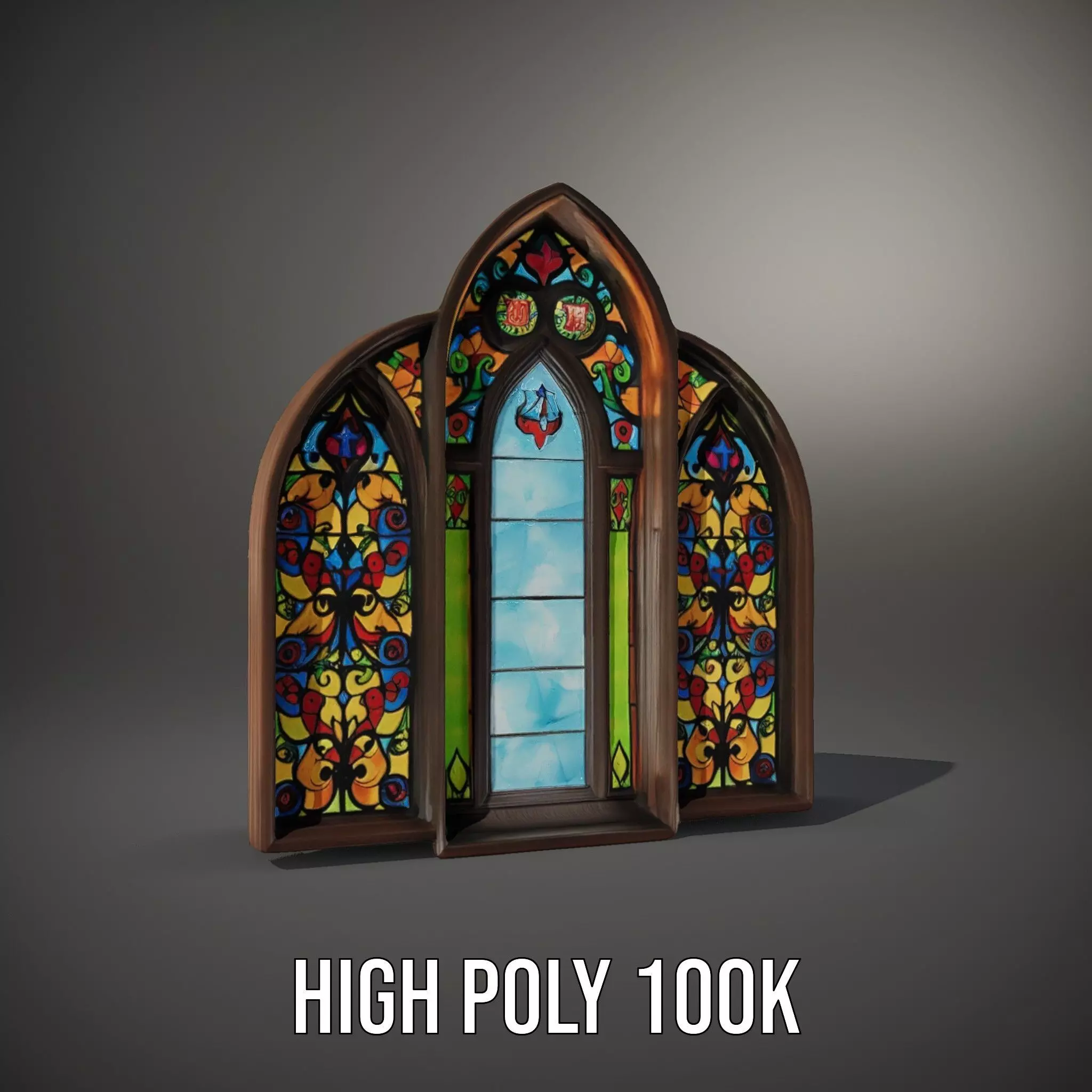 Gothic Stained Glass model pack Low-poly 3D model_8