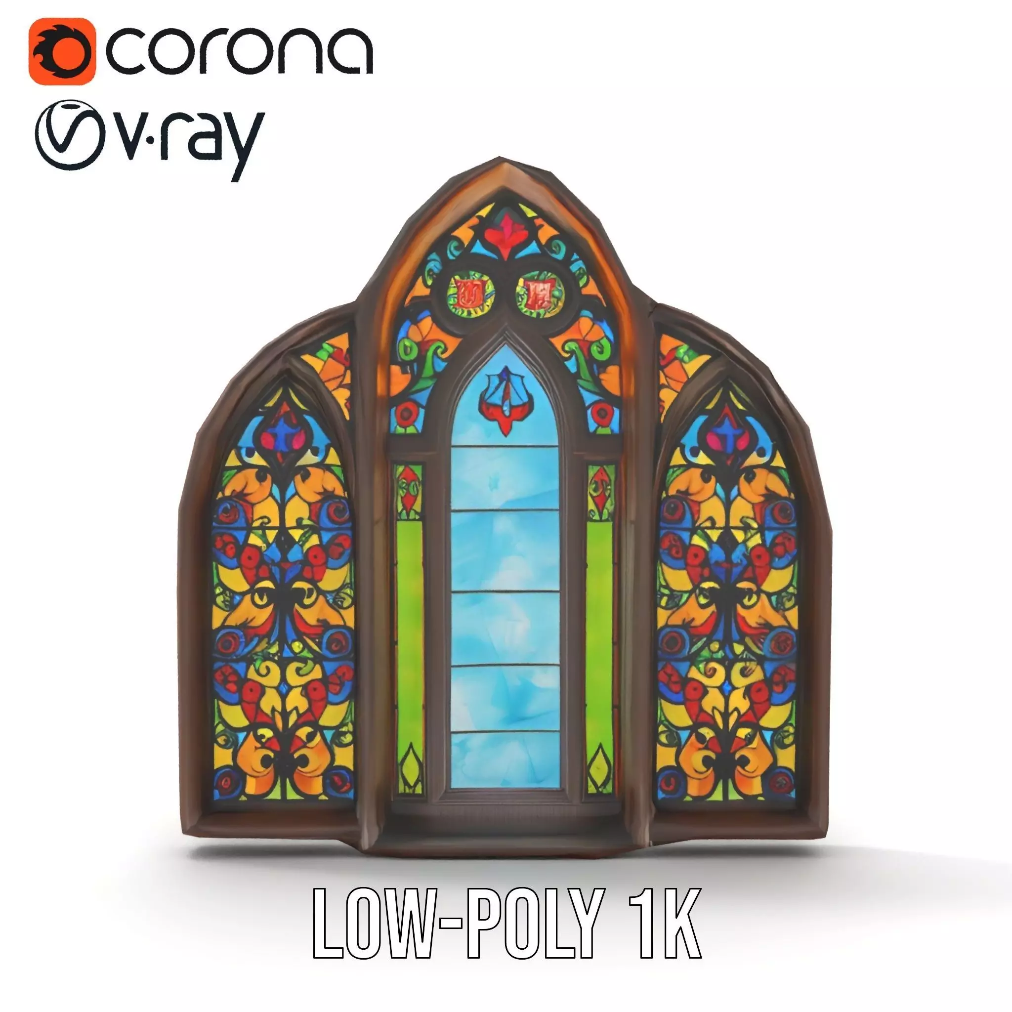 Gothic Stained Glass model pack Low-poly 3D model_9