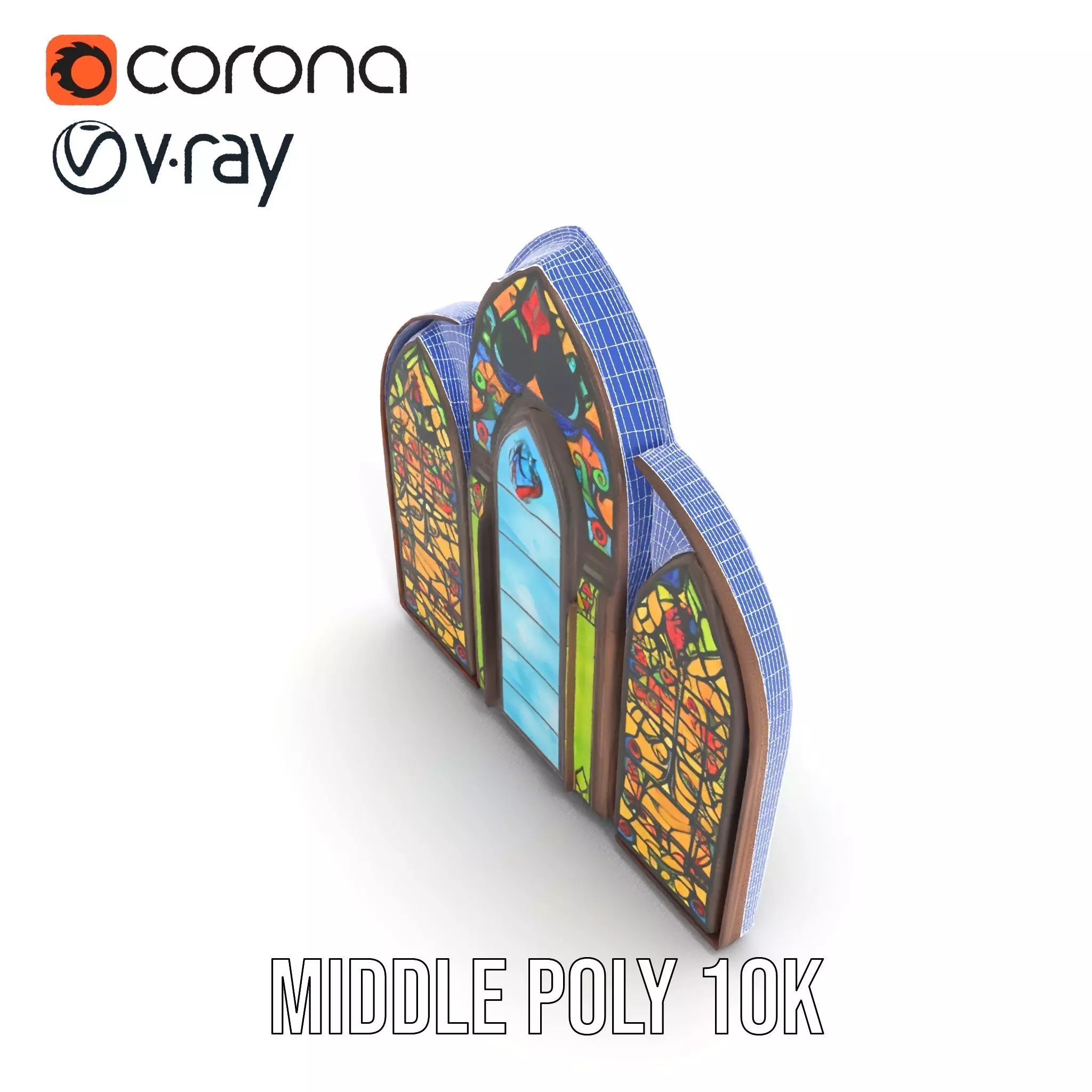 Gothic Stained Glass model pack Low-poly 3D model_21