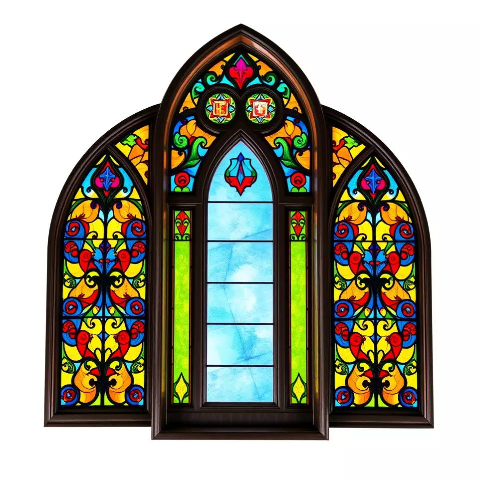 Gothic Stained Glass model pack Low-poly 3D model_2