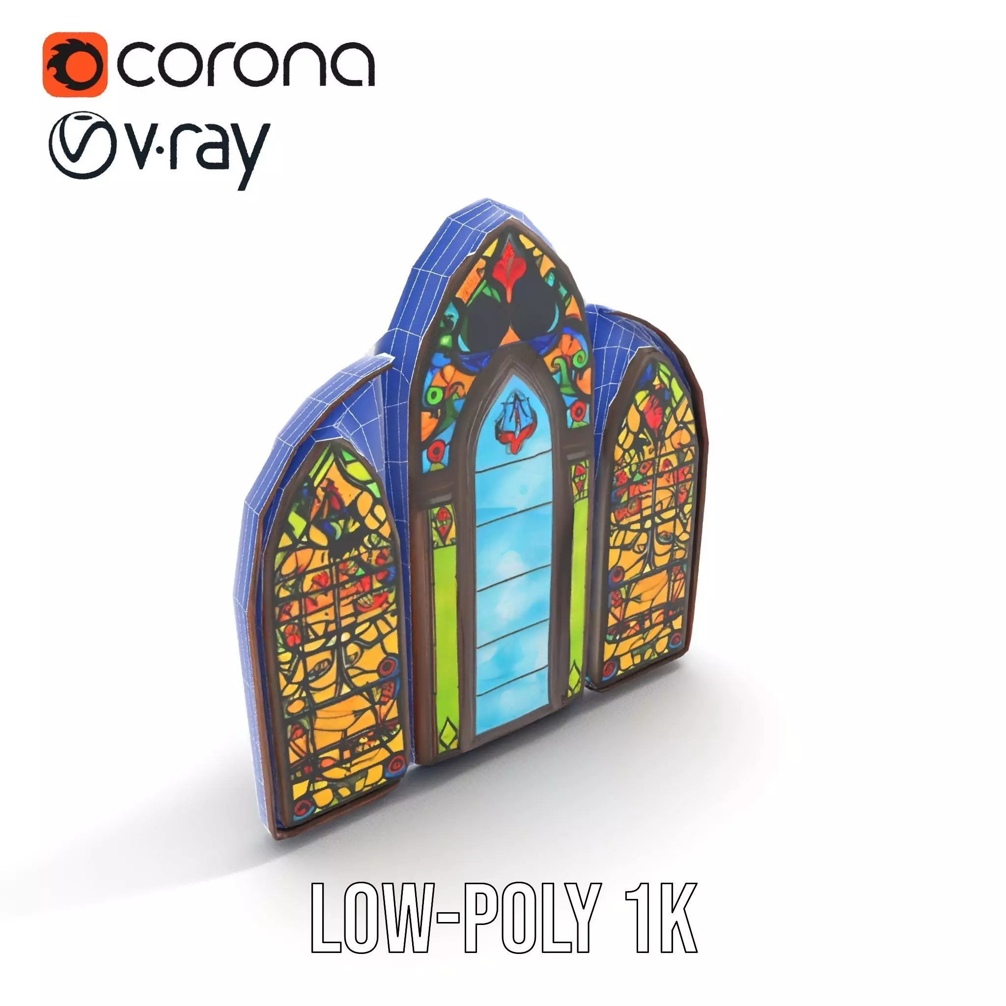 Gothic Stained Glass model pack Low-poly 3D model_22