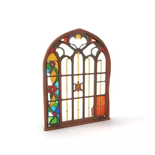 Elegant Stained Glass Window model pack Low-poly 3D model