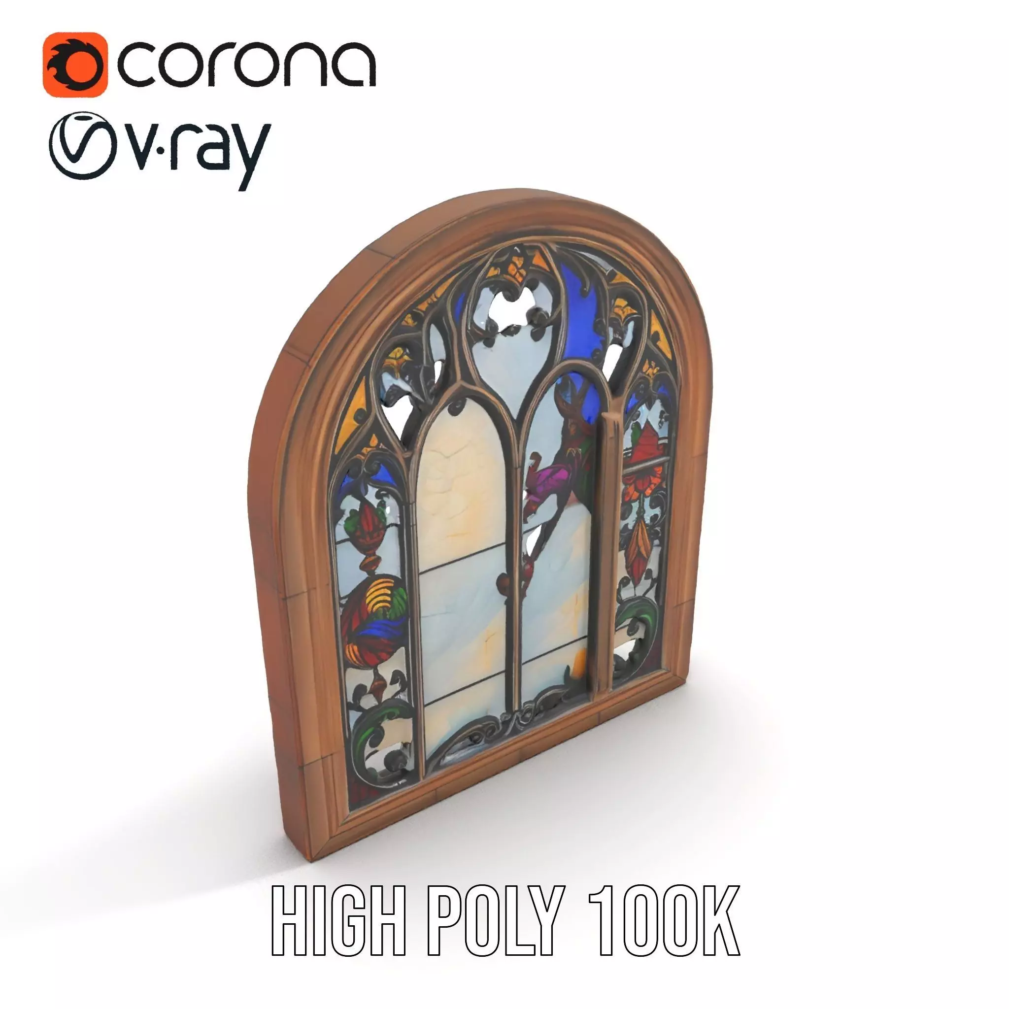 Colorful Stained Glass Window model pack Low-poly 3D model_17