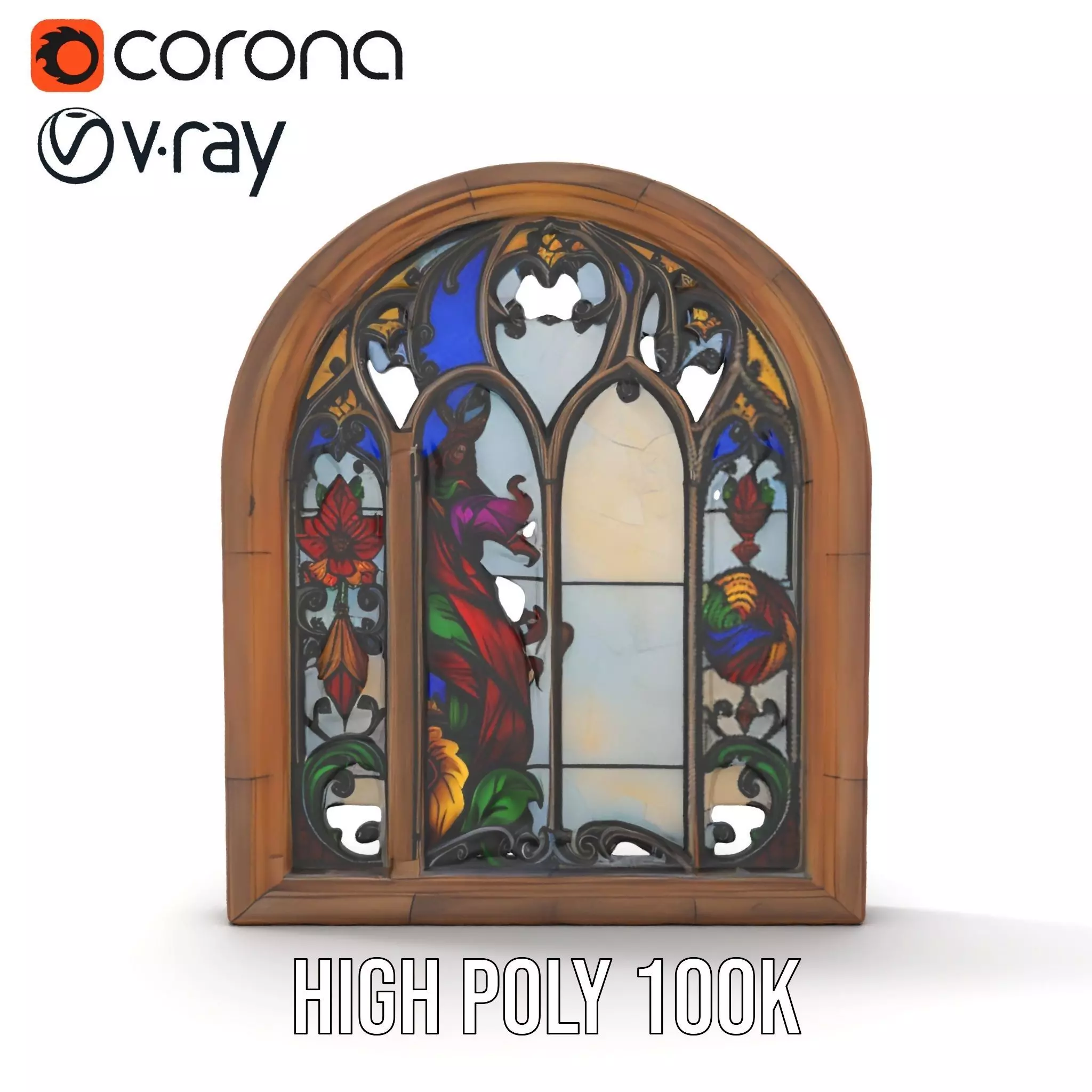 Colorful Stained Glass Window model pack Low-poly 3D model_23