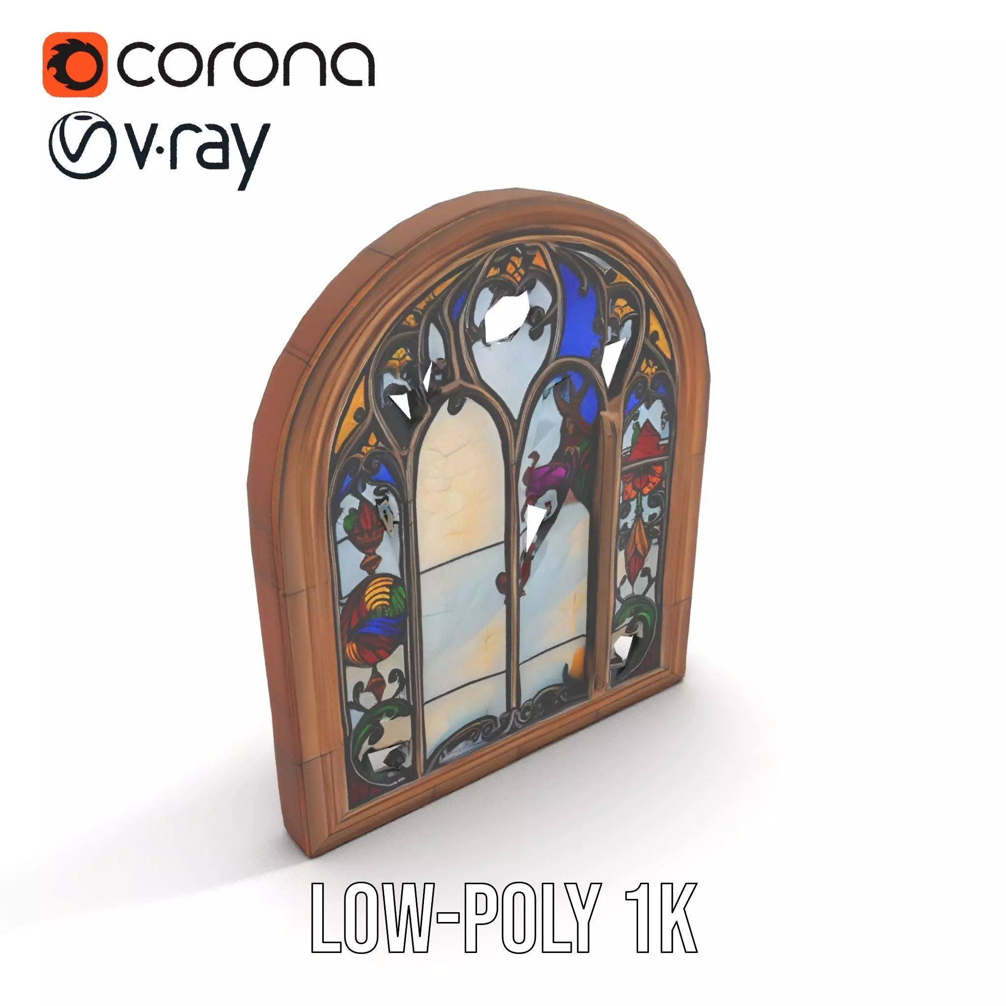 Colorful Stained Glass Window model pack Low-poly 3D model_12