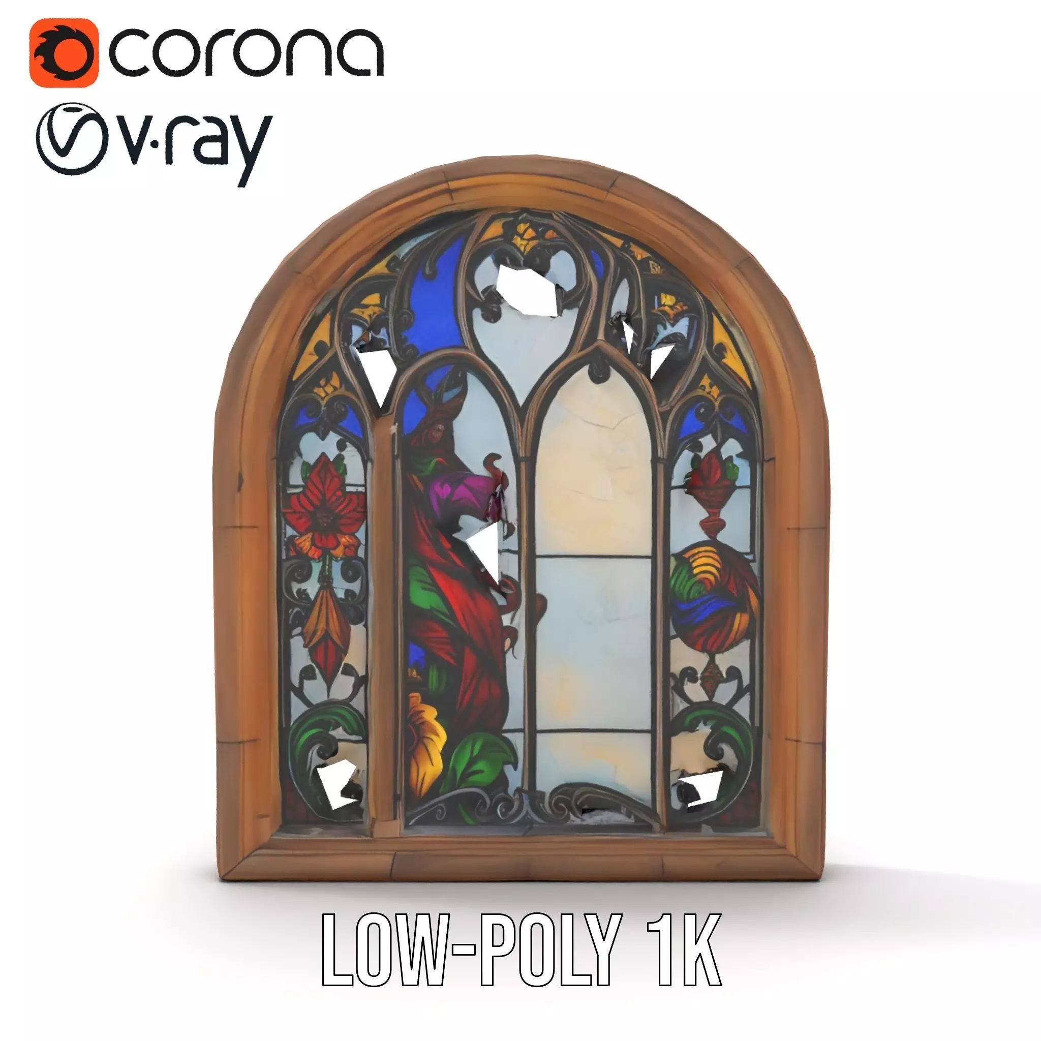 Colorful Stained Glass Window model pack Low-poly 3D model_9