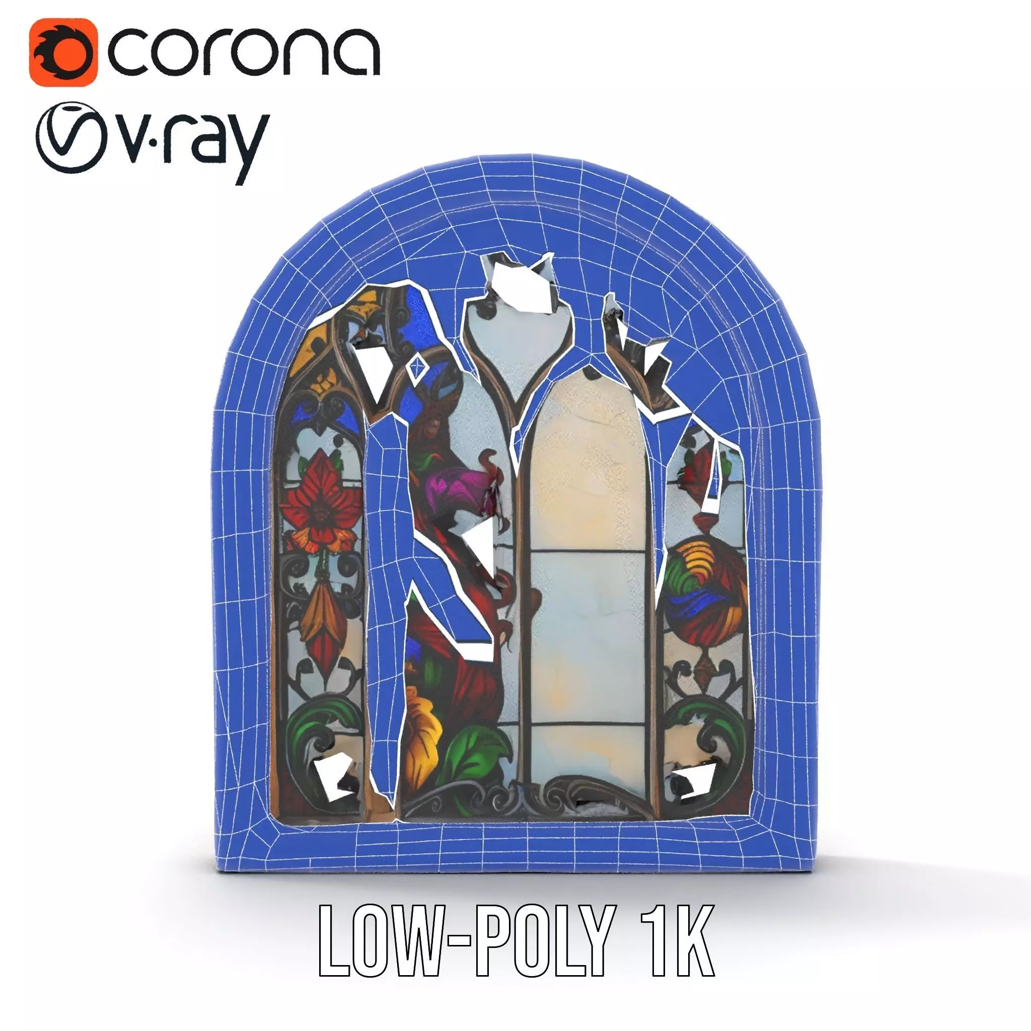 Colorful Stained Glass Window model pack Low-poly 3D model_25