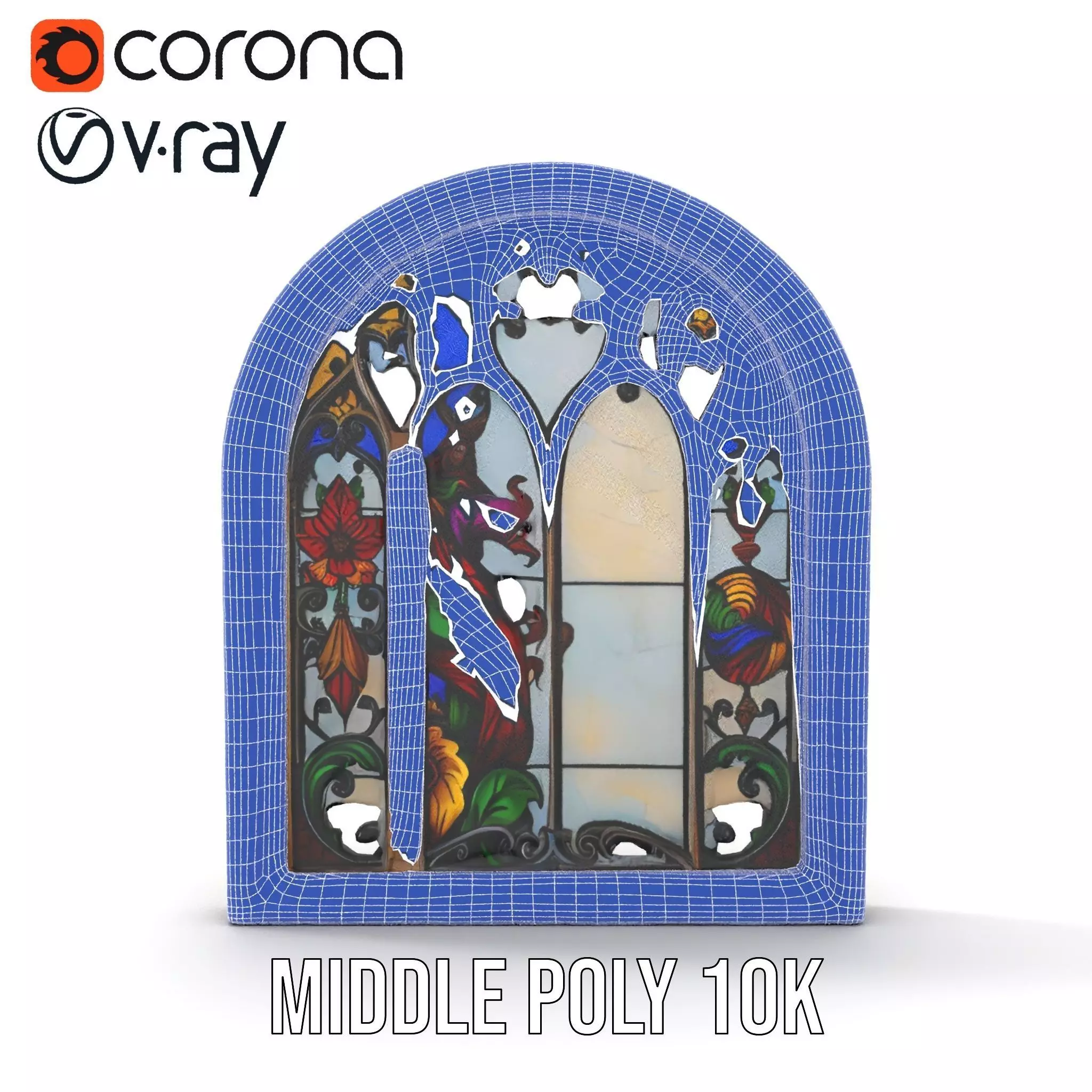Colorful Stained Glass Window model pack Low-poly 3D model_27