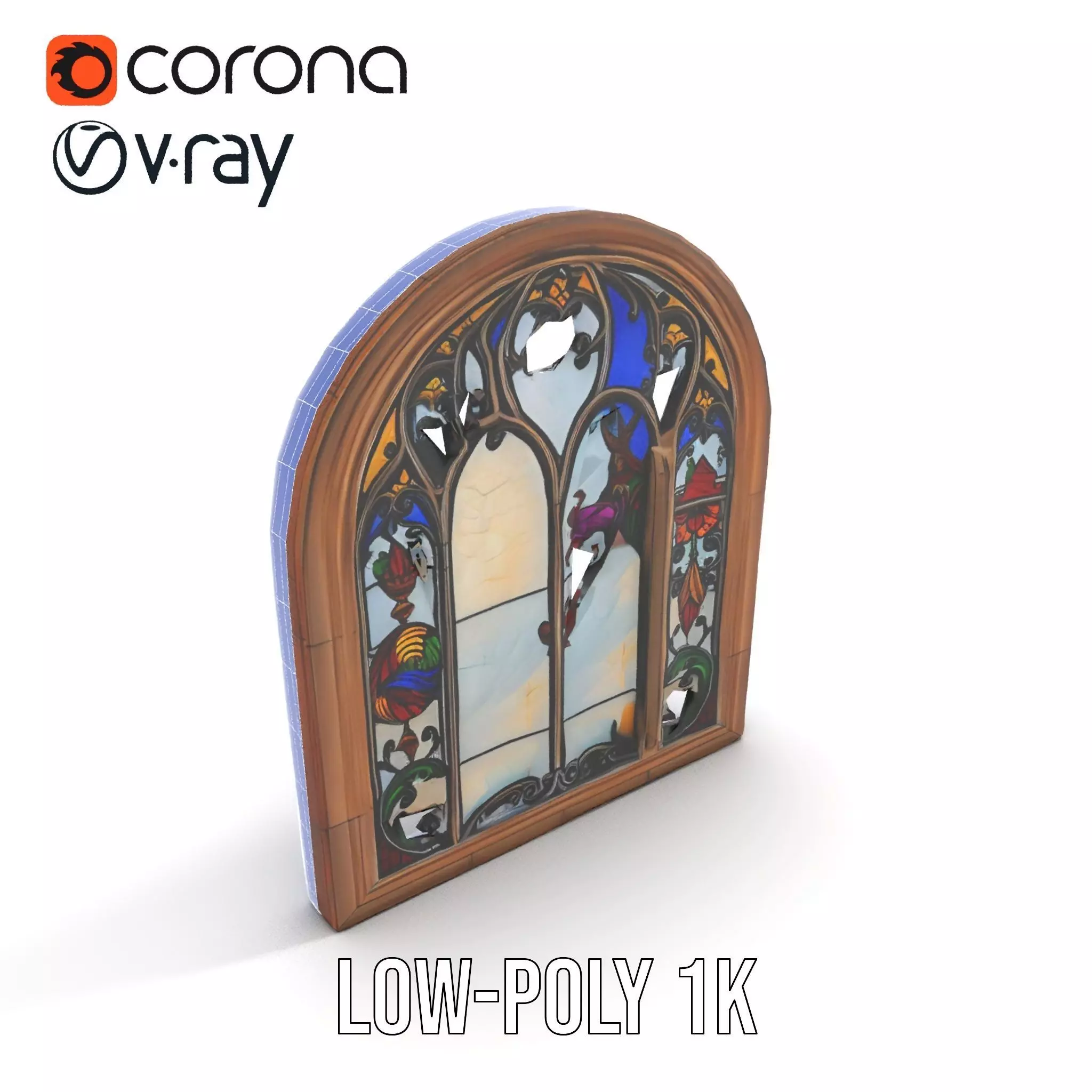 Colorful Stained Glass Window model pack Low-poly 3D model_22