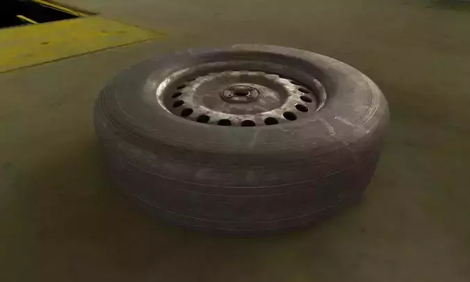 wheel Free low-poly 3D model