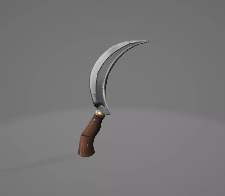 Sickle - Scythe Low-poly 3D model_0