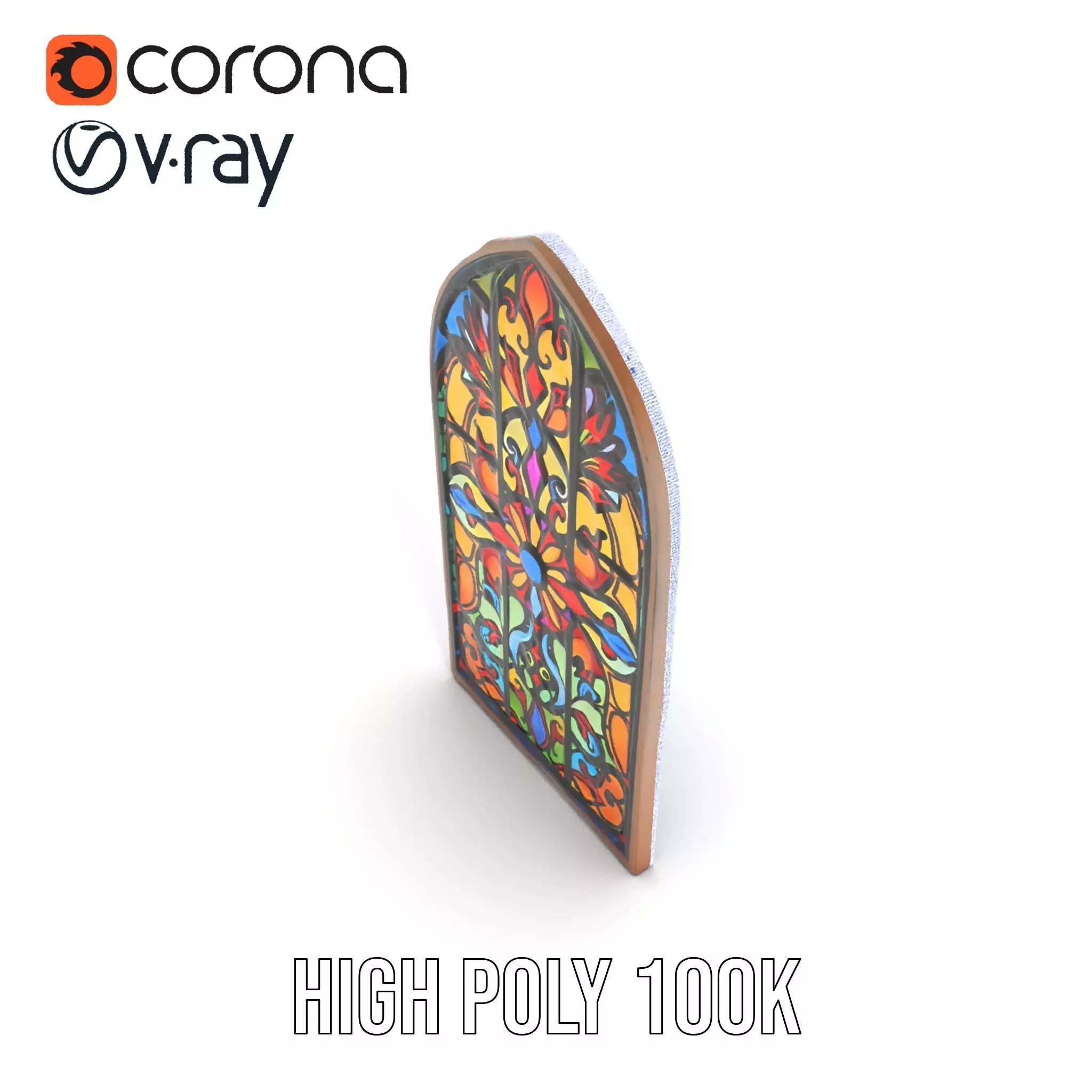 Colorful Gothic Window model pack Low-poly 3D model_33