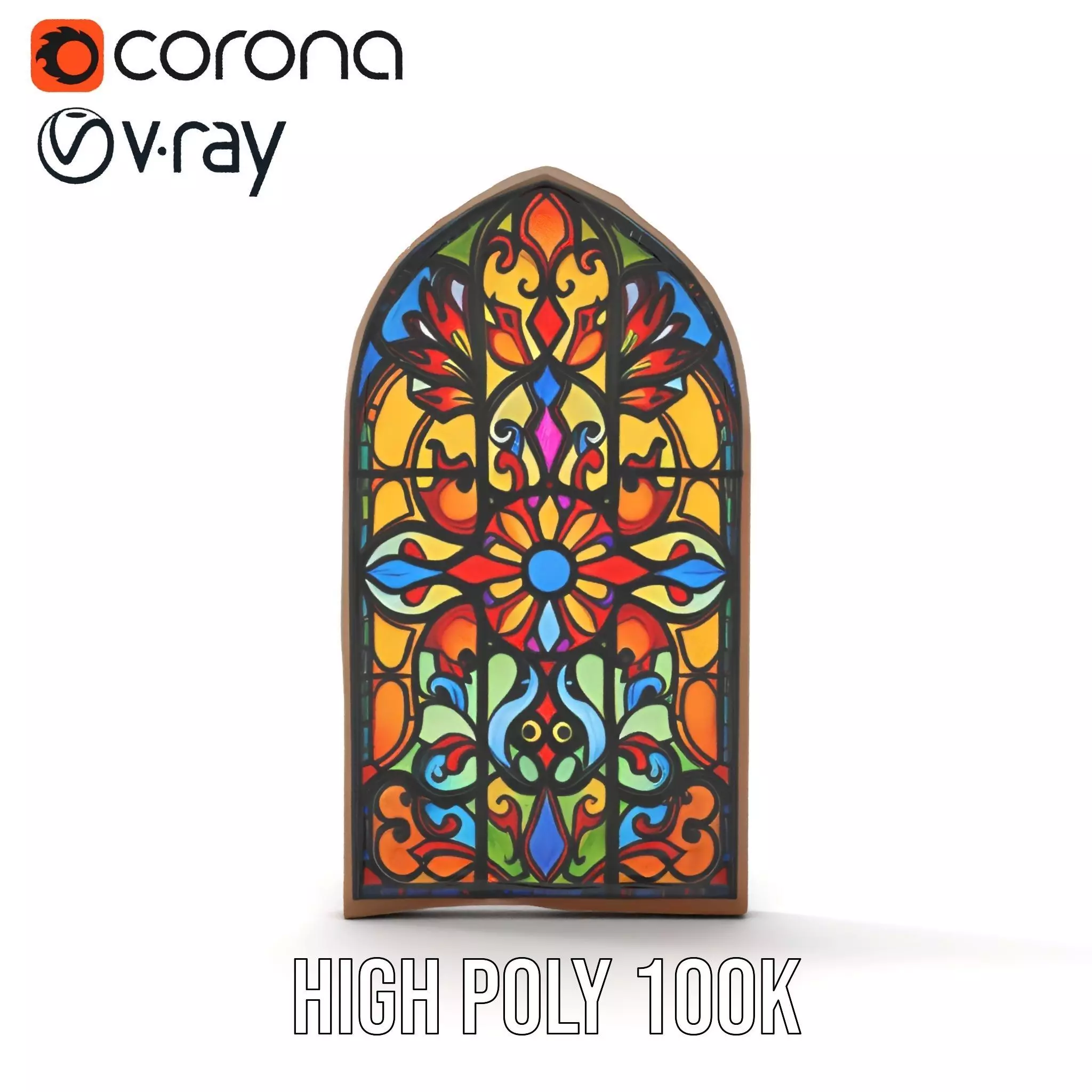 Colorful Gothic Window model pack Low-poly 3D model_21