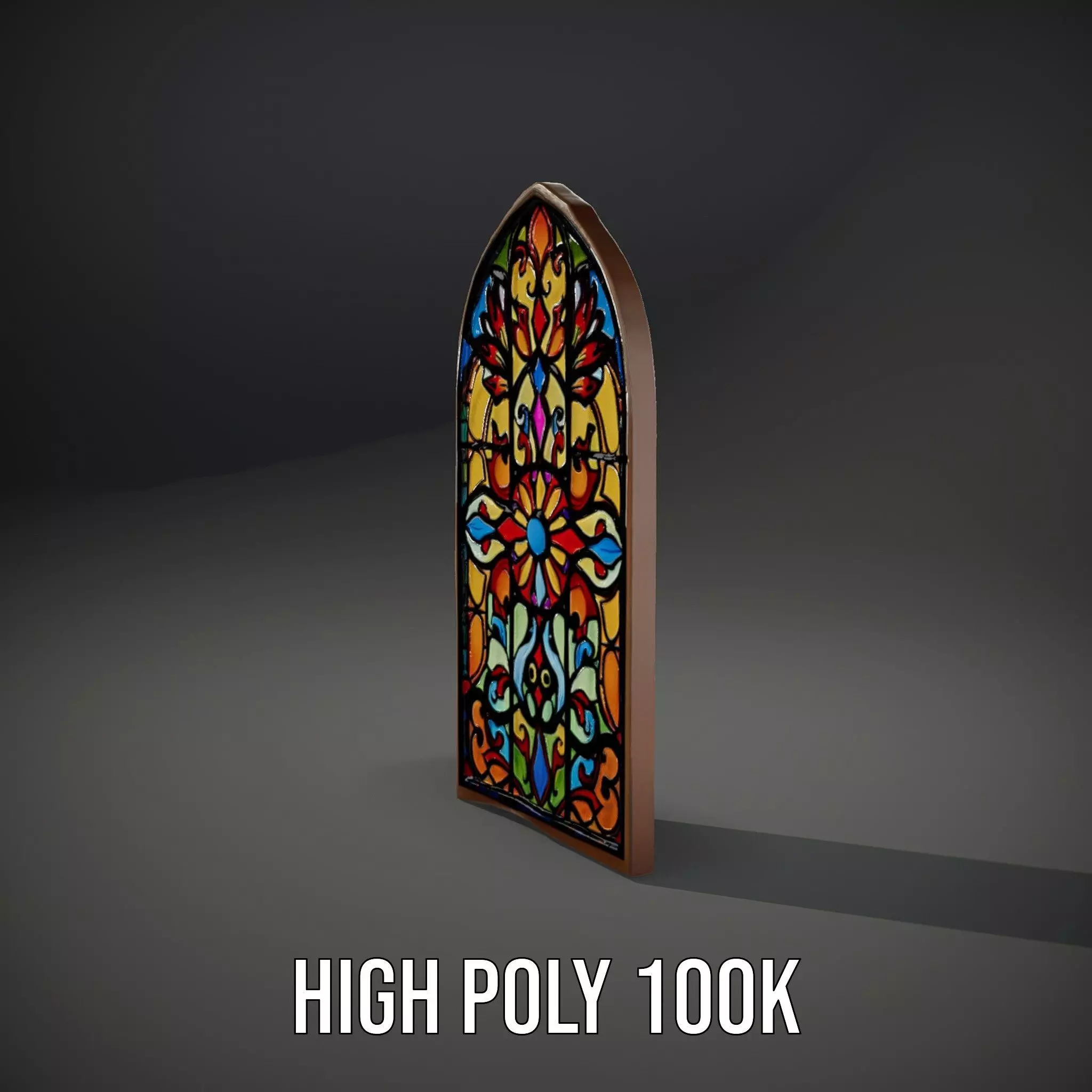 Colorful Gothic Window model pack Low-poly 3D model_10