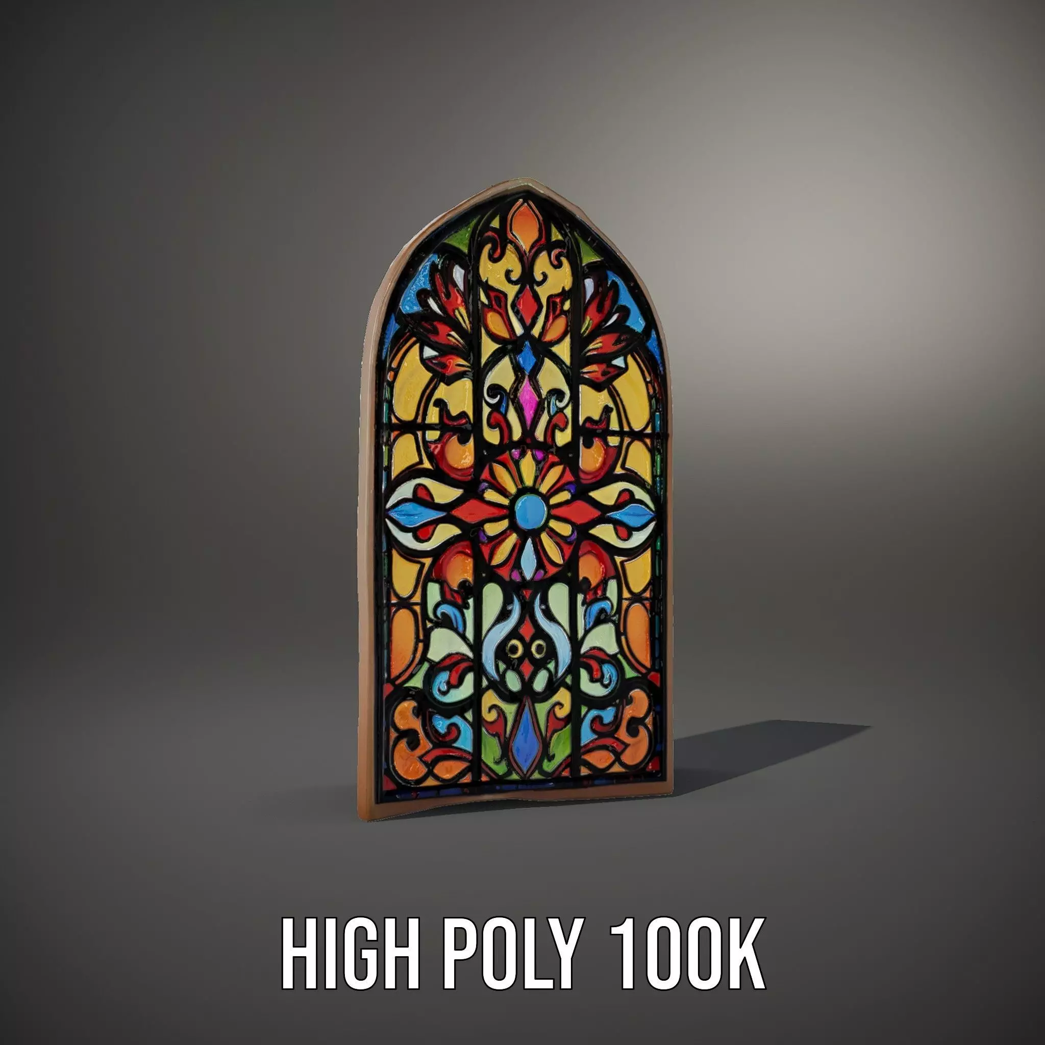 Colorful Gothic Window model pack Low-poly 3D model_8