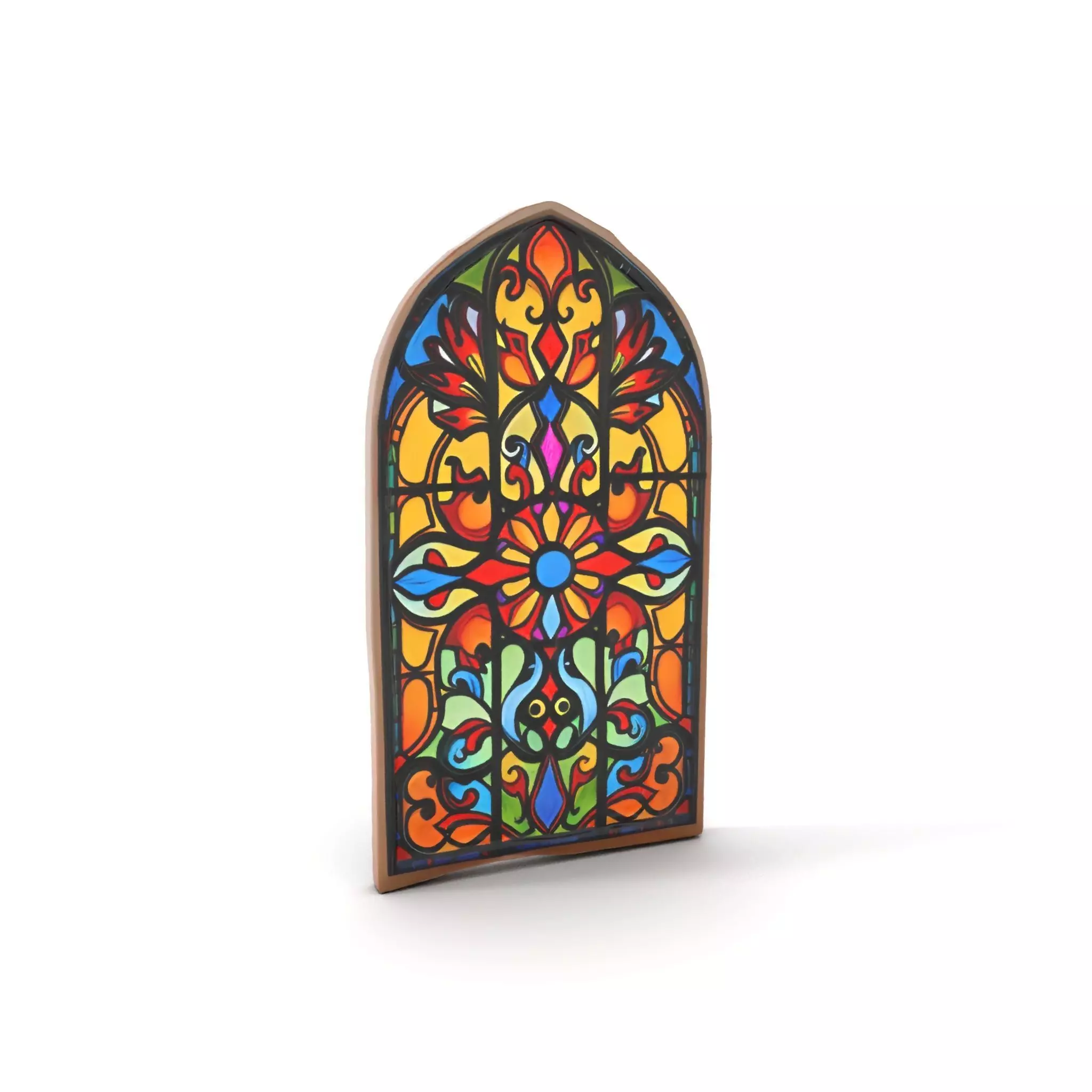 Colorful Gothic Window model pack Low-poly 3D model_0