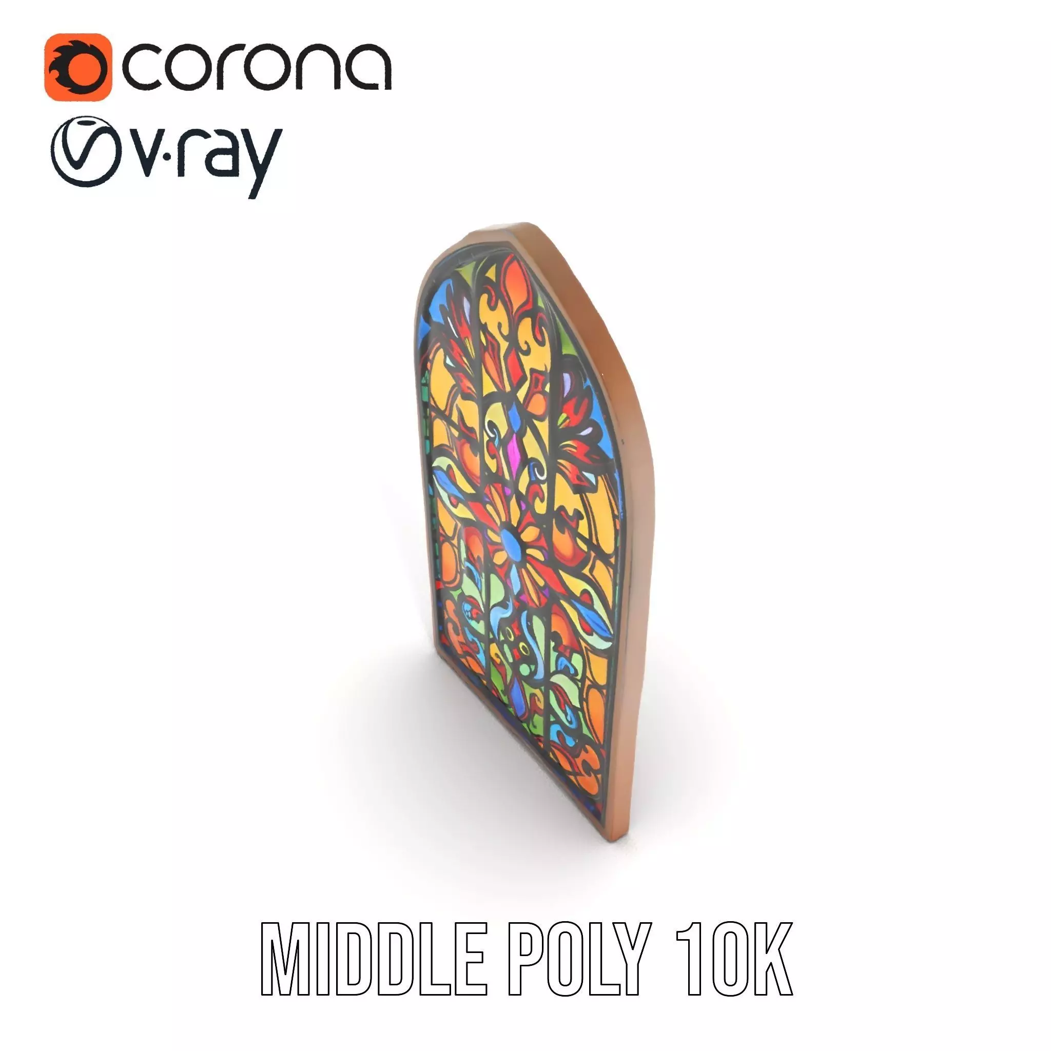 Colorful Gothic Window model pack Low-poly 3D model_11