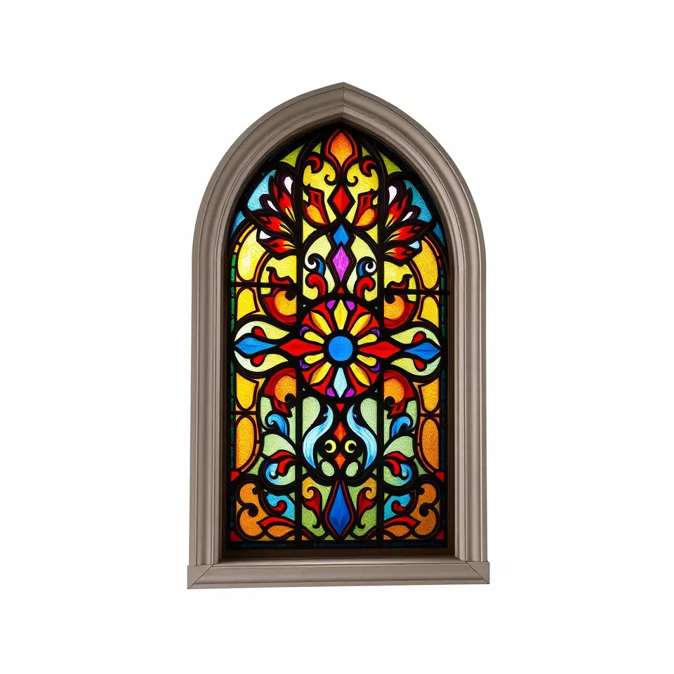 Colorful Gothic Window model pack Low-poly 3D model_2