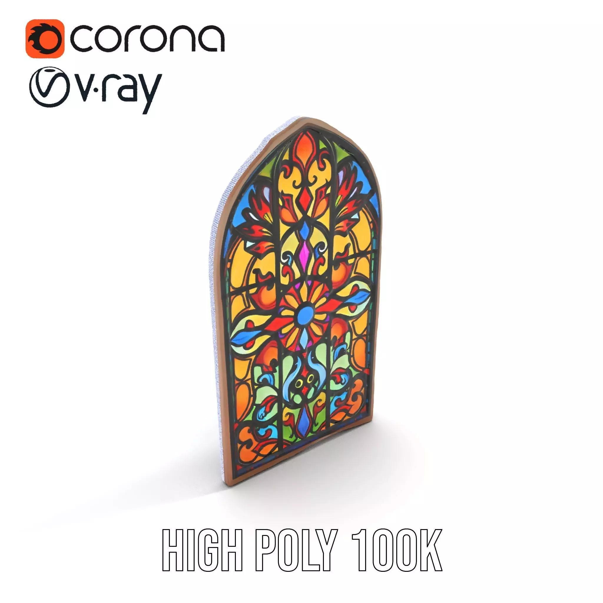 Colorful Gothic Window model pack Low-poly 3D model_31