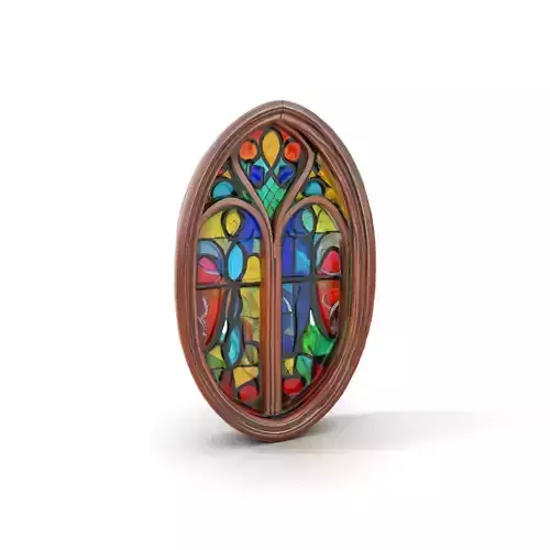 Elegant Stained Glass Window model pack Low-poly 3D model
