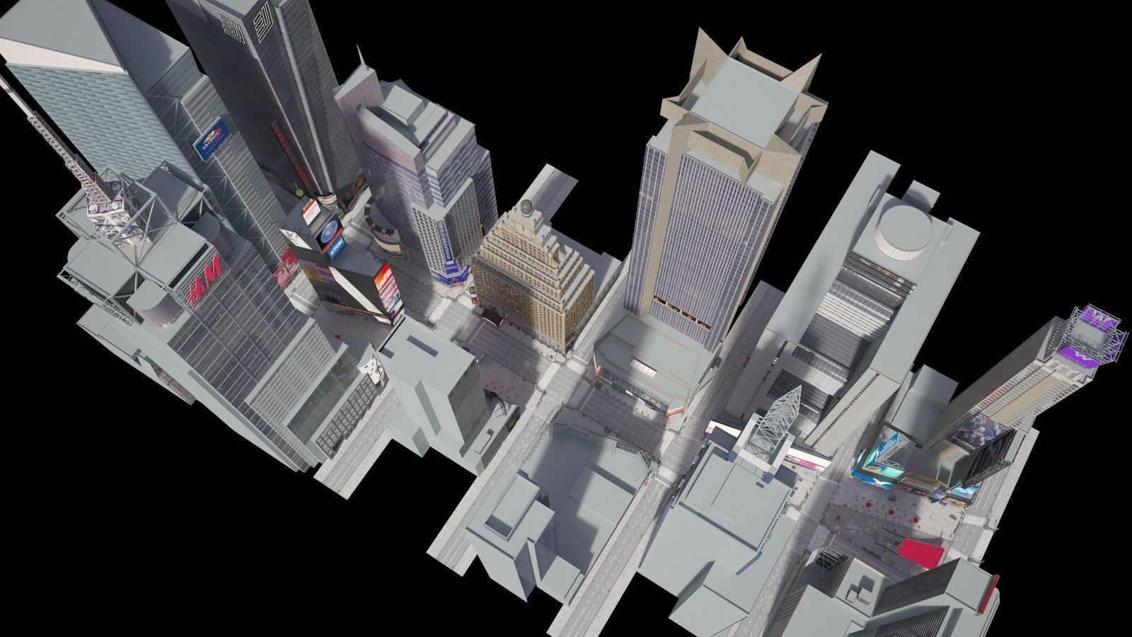 New York Times Square at Day and Night 3D model_10