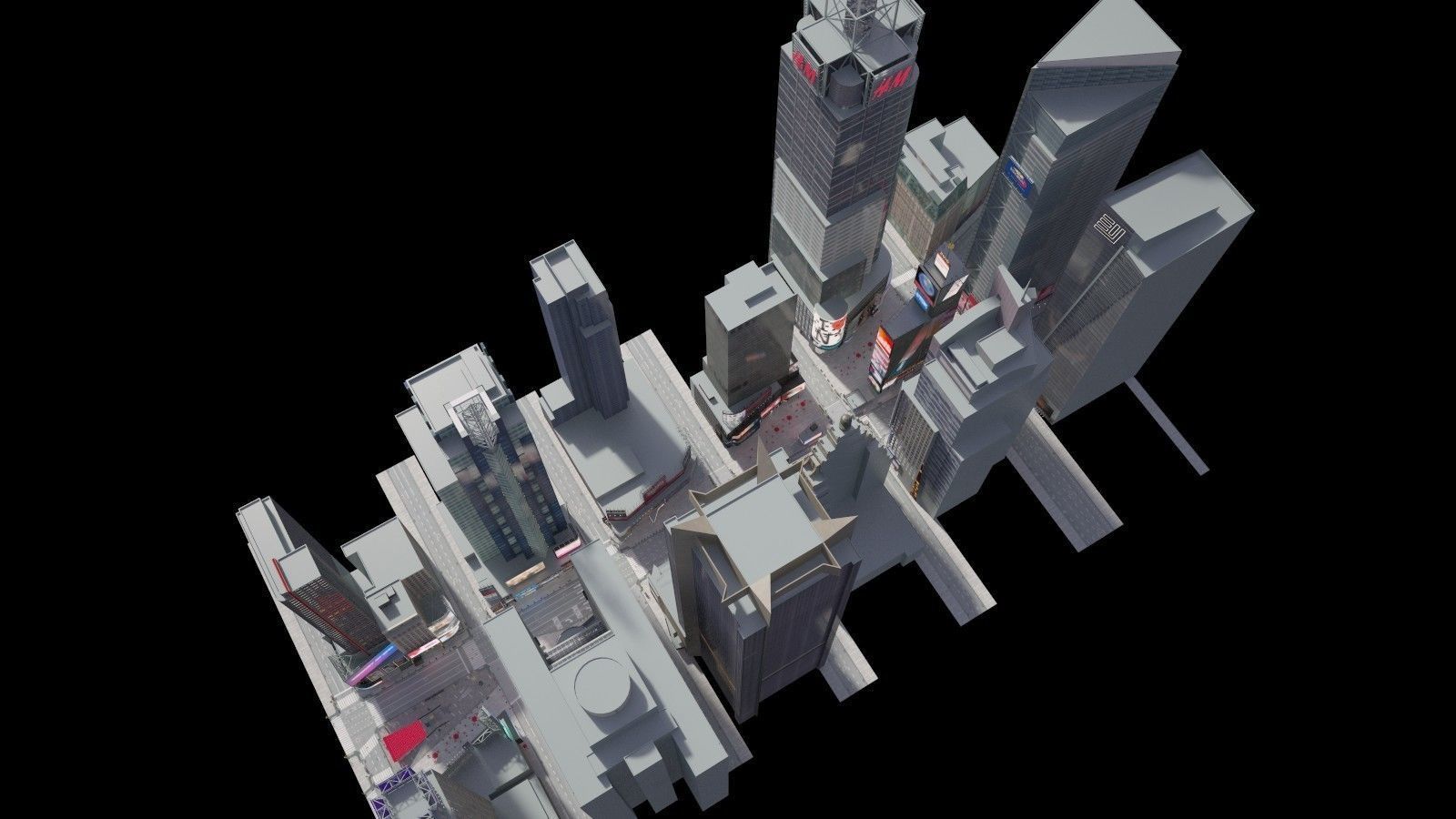 New York Times Square at Day and Night 3D model_9