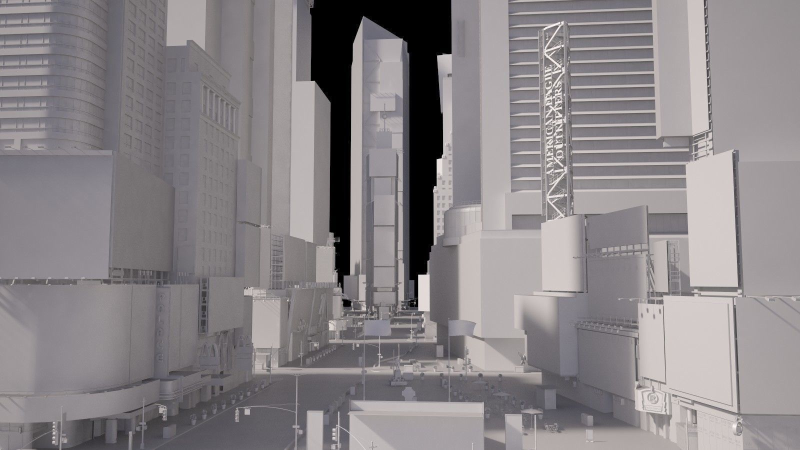 New York Times Square at Day and Night 3D model_11