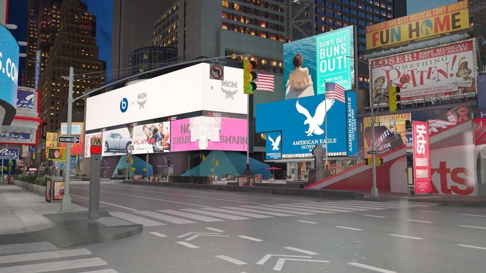 New York Times Square at Day and Night 3D model_19