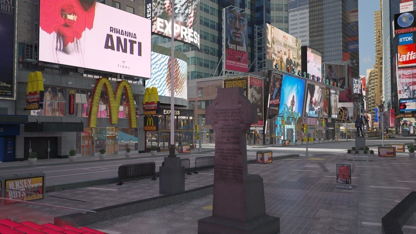 New York Times Square at Day and Night 3D model_2