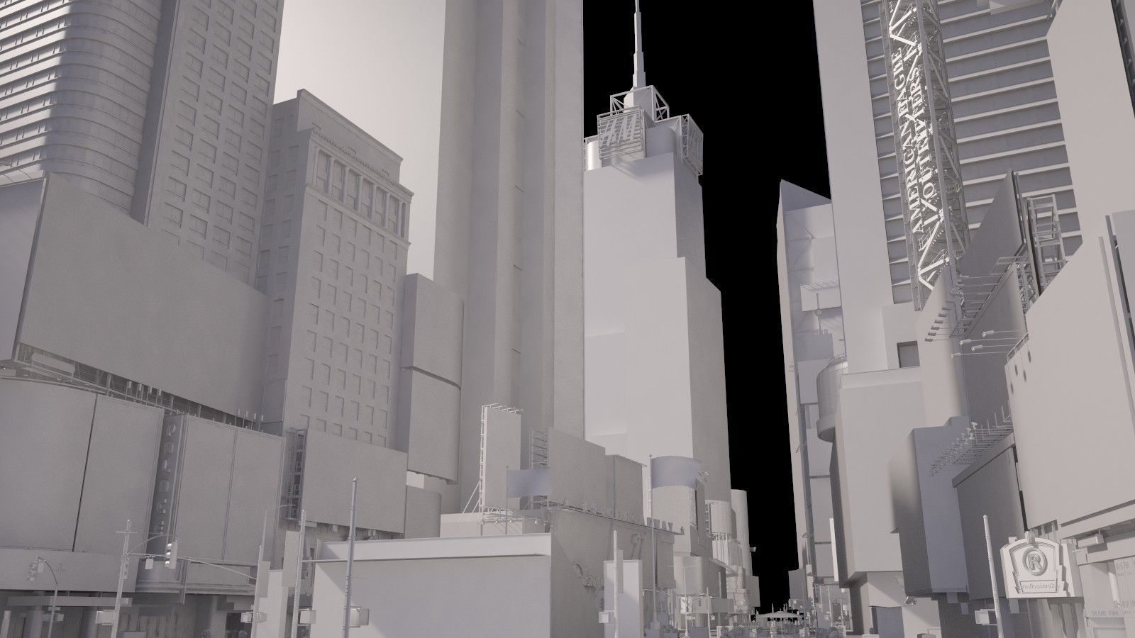 New York Times Square at Day and Night 3D model_15