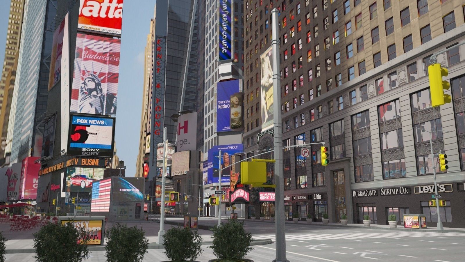 New York Times Square at Day and Night 3D model_7