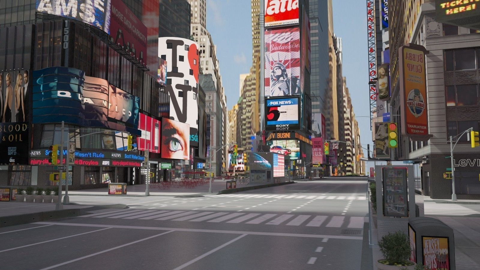 New York Times Square at Day and Night 3D model_6