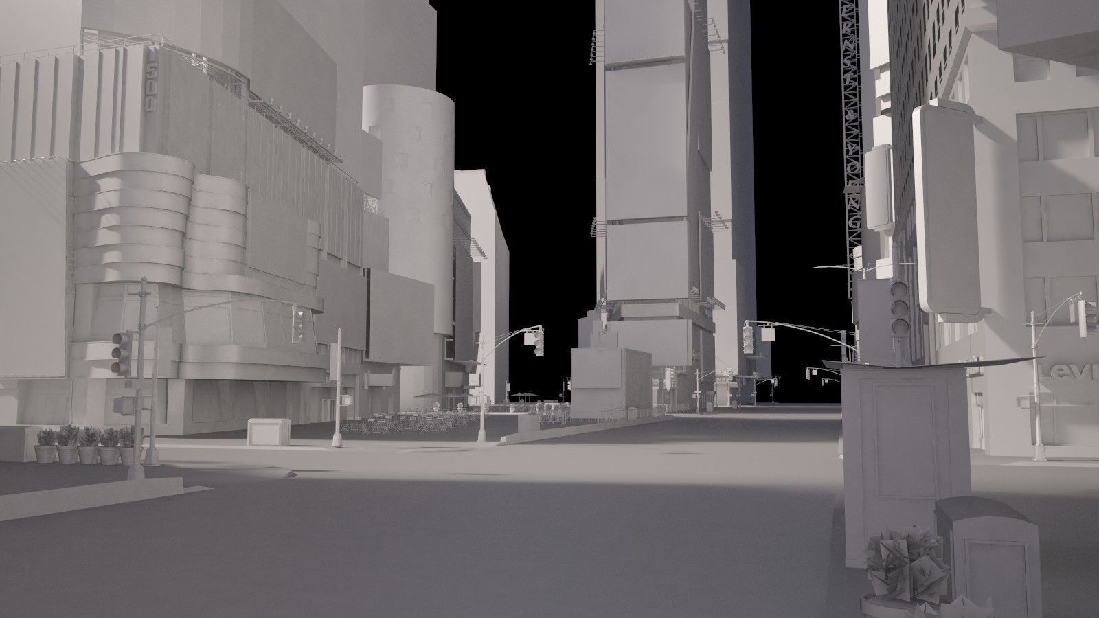 New York Times Square at Day and Night 3D model_13