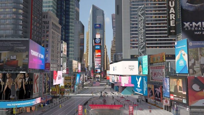 New York Times Square at Day and Night 3D model