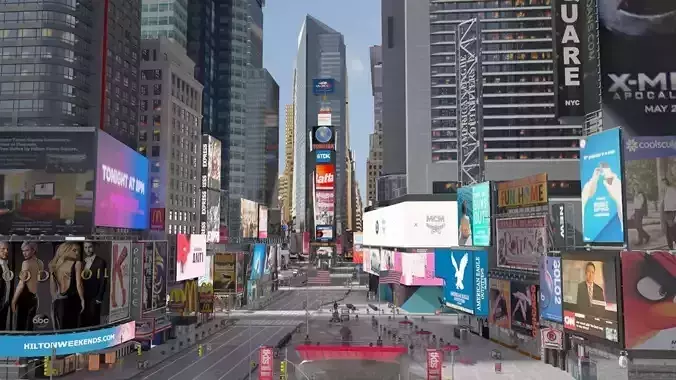 New York Times Square at Day and Night 3D model