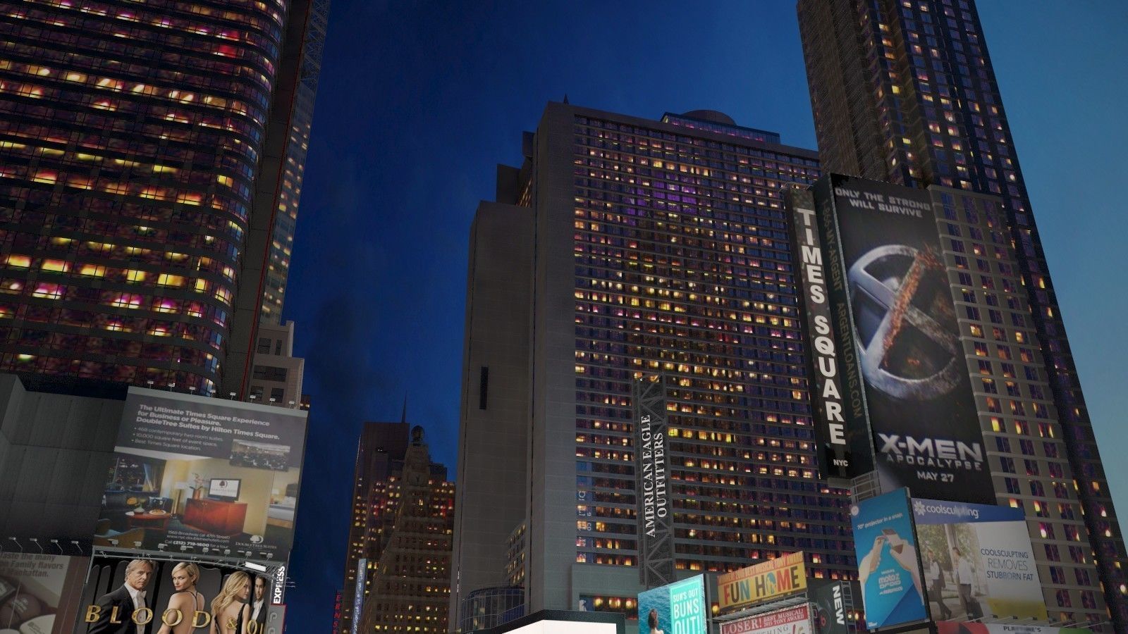 New York Times Square at Day and Night 3D model_22
